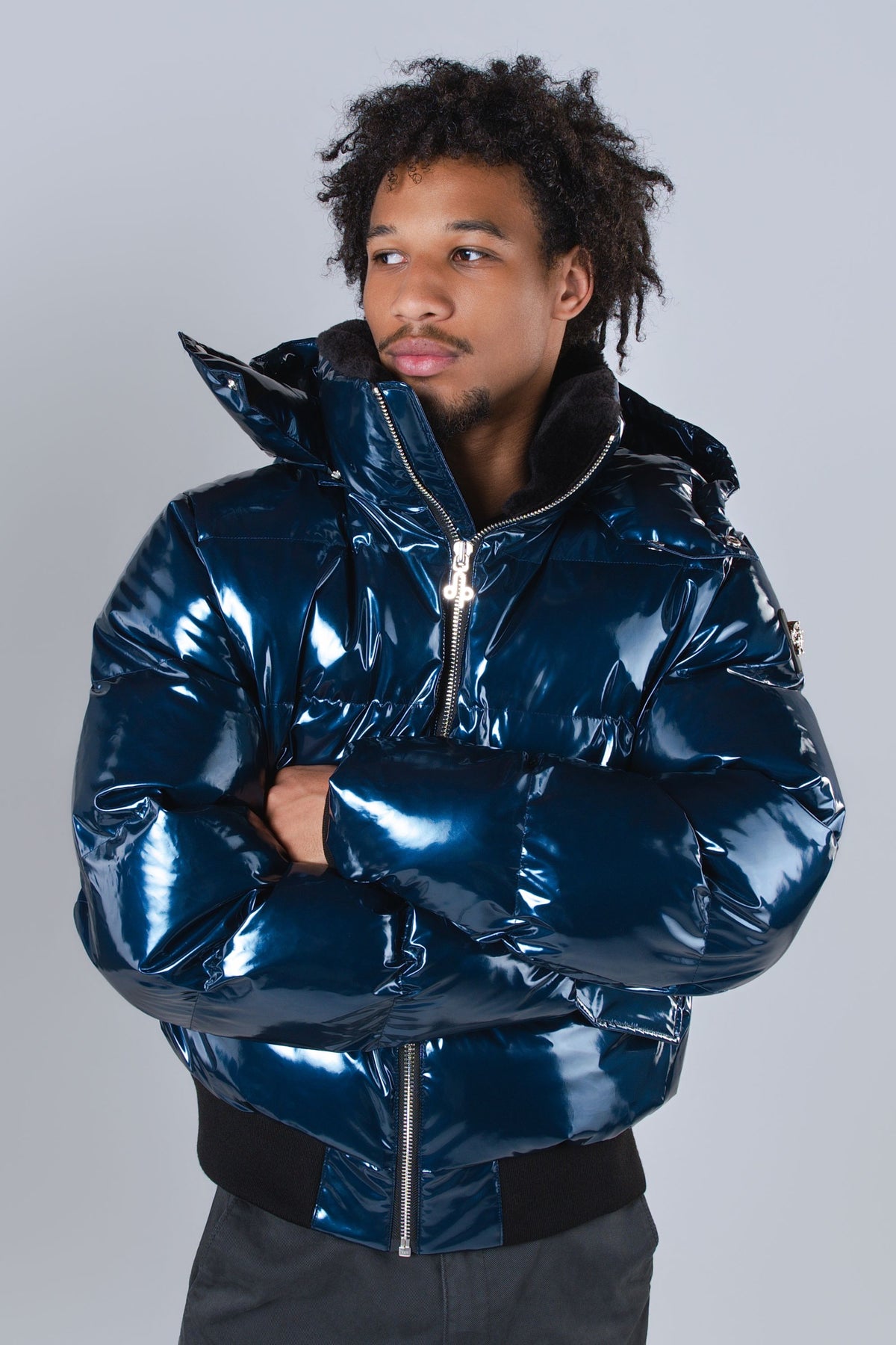 Men's Woody Bomber Jacket - Glossy Navy