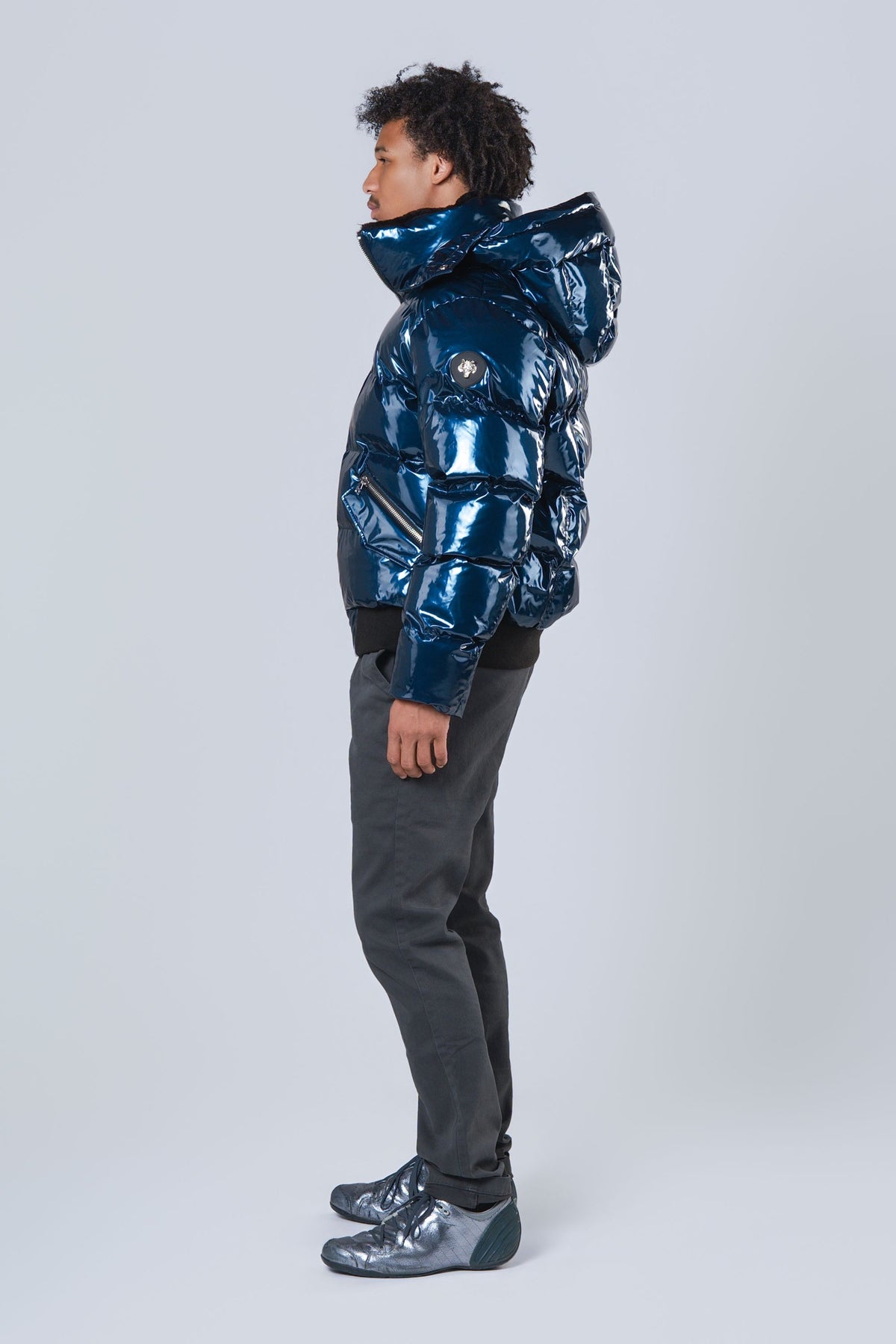 Men's Woody Bomber Jacket - Glossy Navy