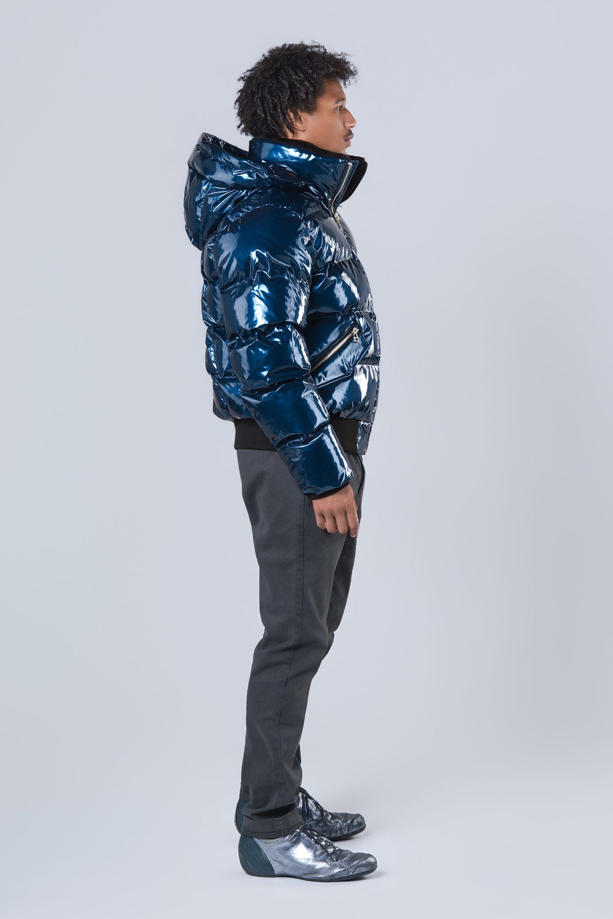 Men's Woody Bomber Jacket - Glossy Navy