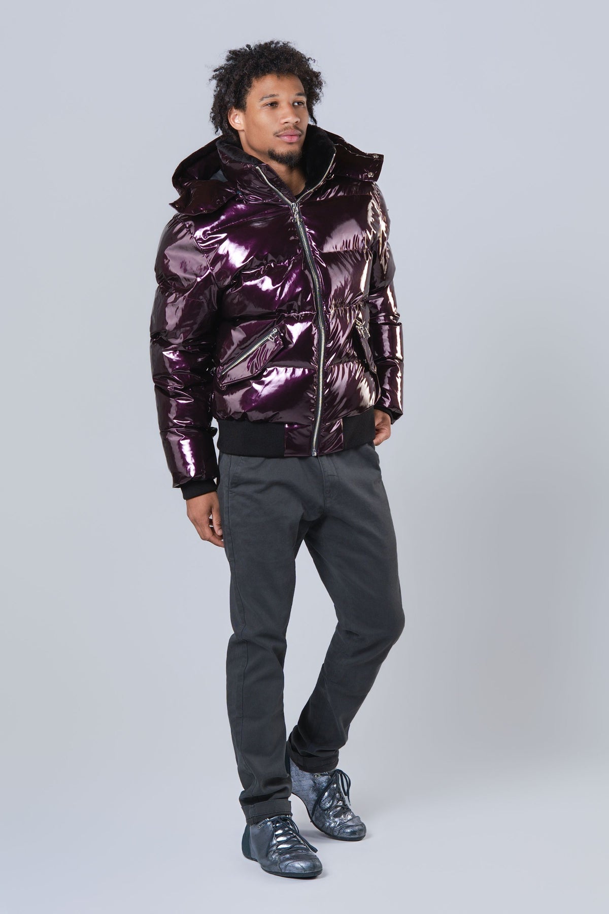 Men's Woody Bomber Jacket - Glossy Purple