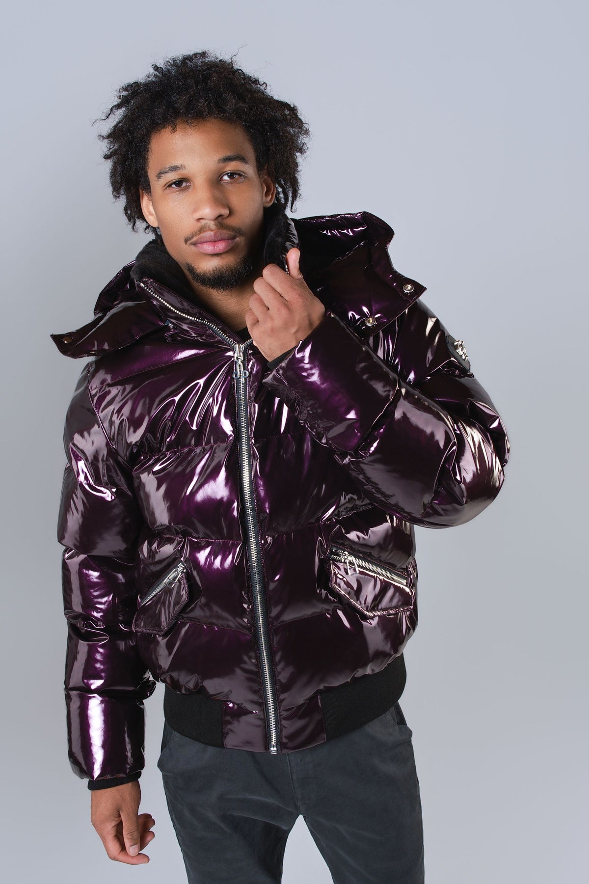 Men's Woody Bomber Jacket - Glossy Purple