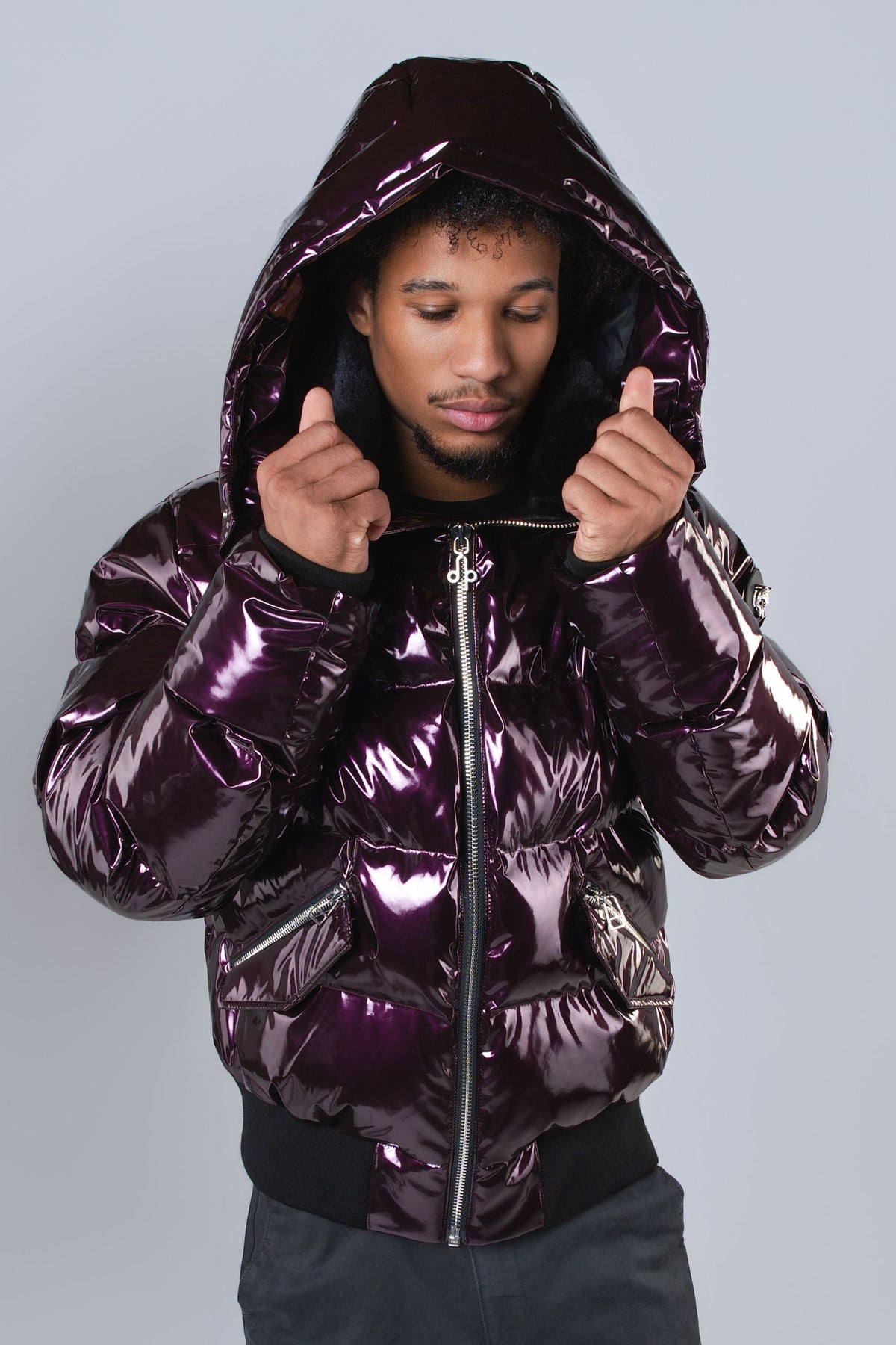 Men's Woody Bomber Jacket - Glossy Purple