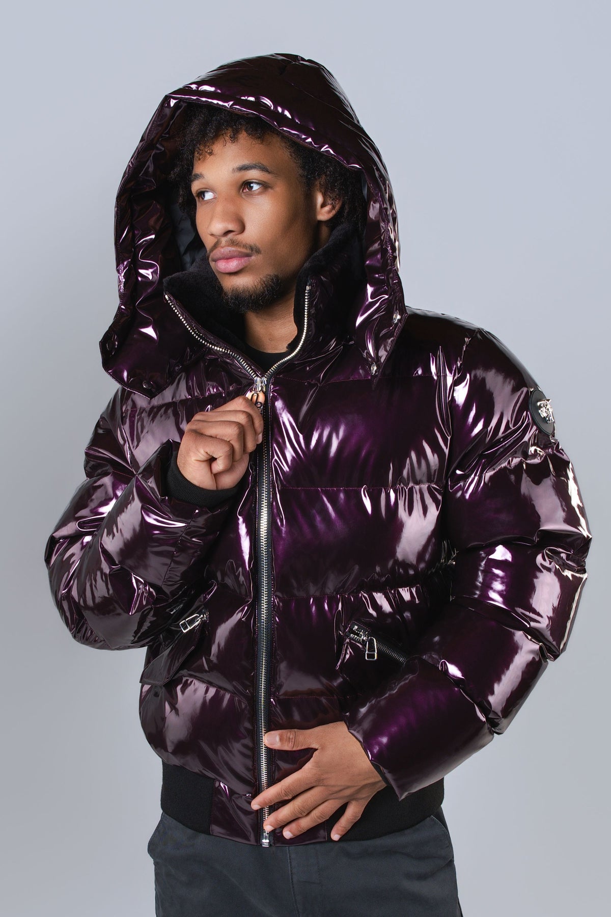 Men's Woody Bomber Jacket - Glossy Purple
