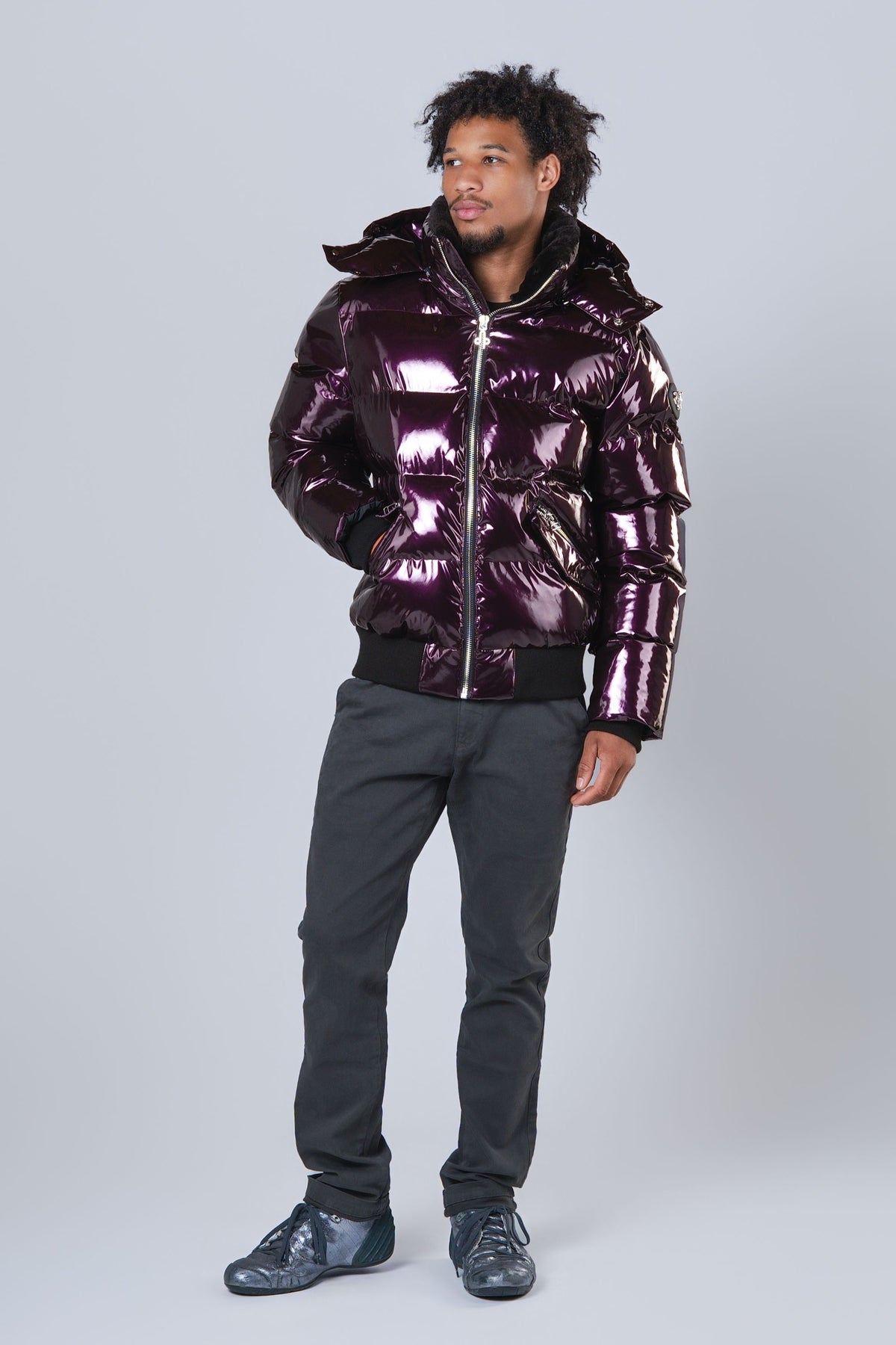 Men's Woody Bomber Jacket - Glossy Purple