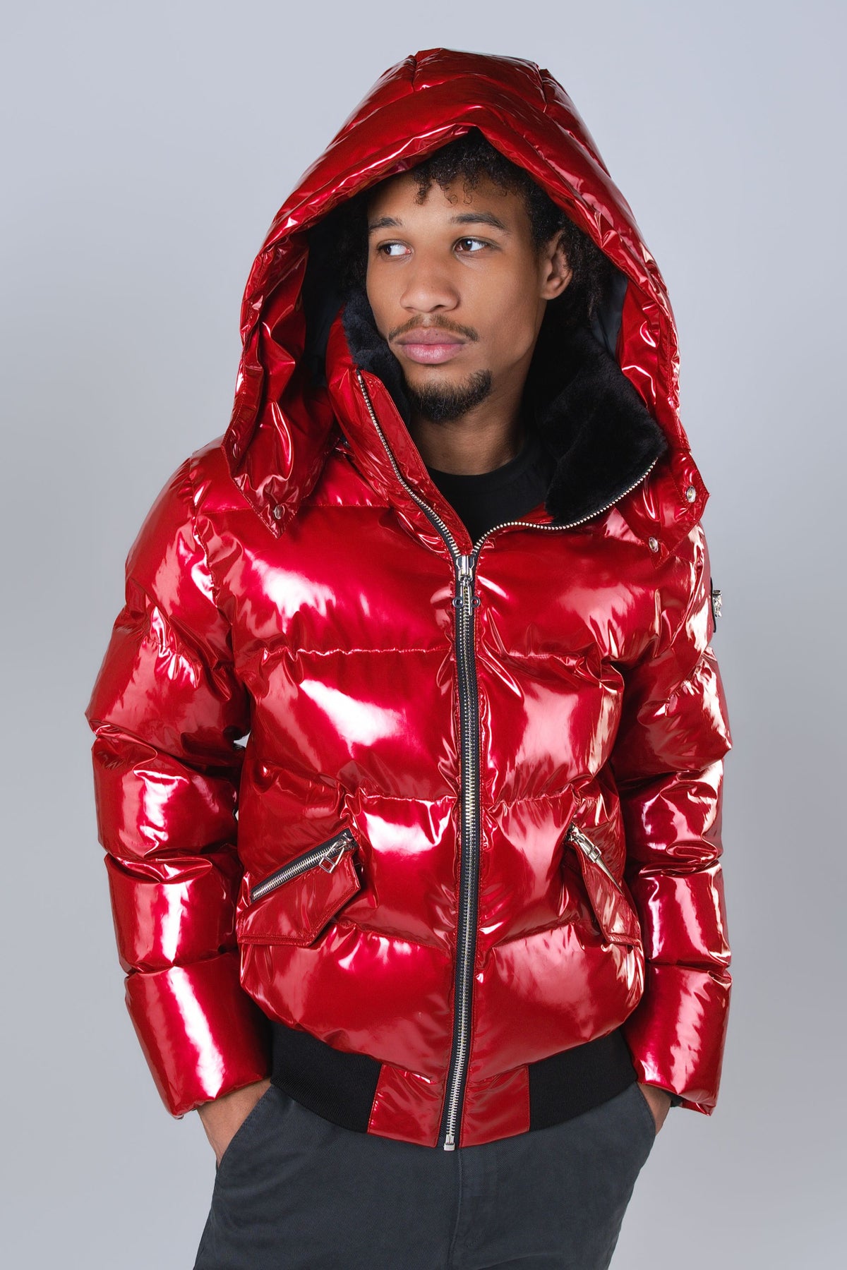 Men's Woody Bomber Jacket - Glossy Red