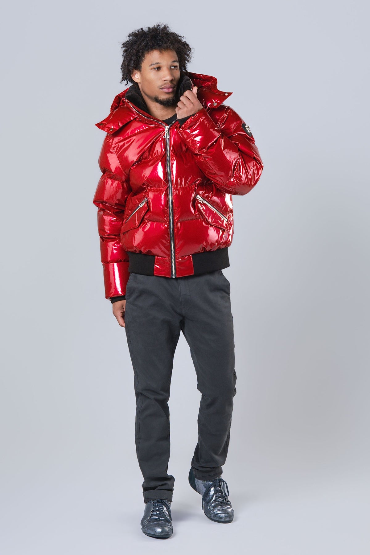 Men's Woody Bomber Jacket - Glossy Red