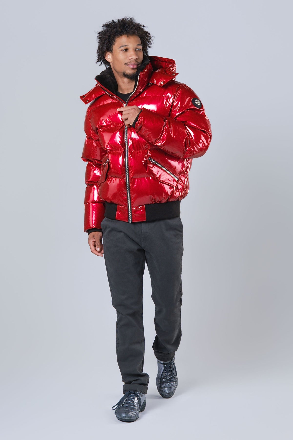 Men's Woody Bomber Jacket - Glossy Red