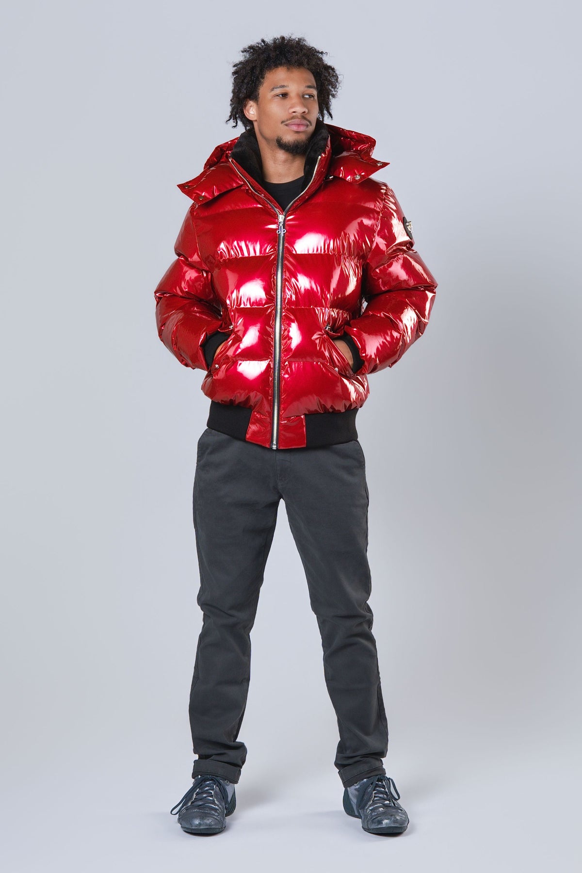 Men's Woody Bomber Jacket - Glossy Red
