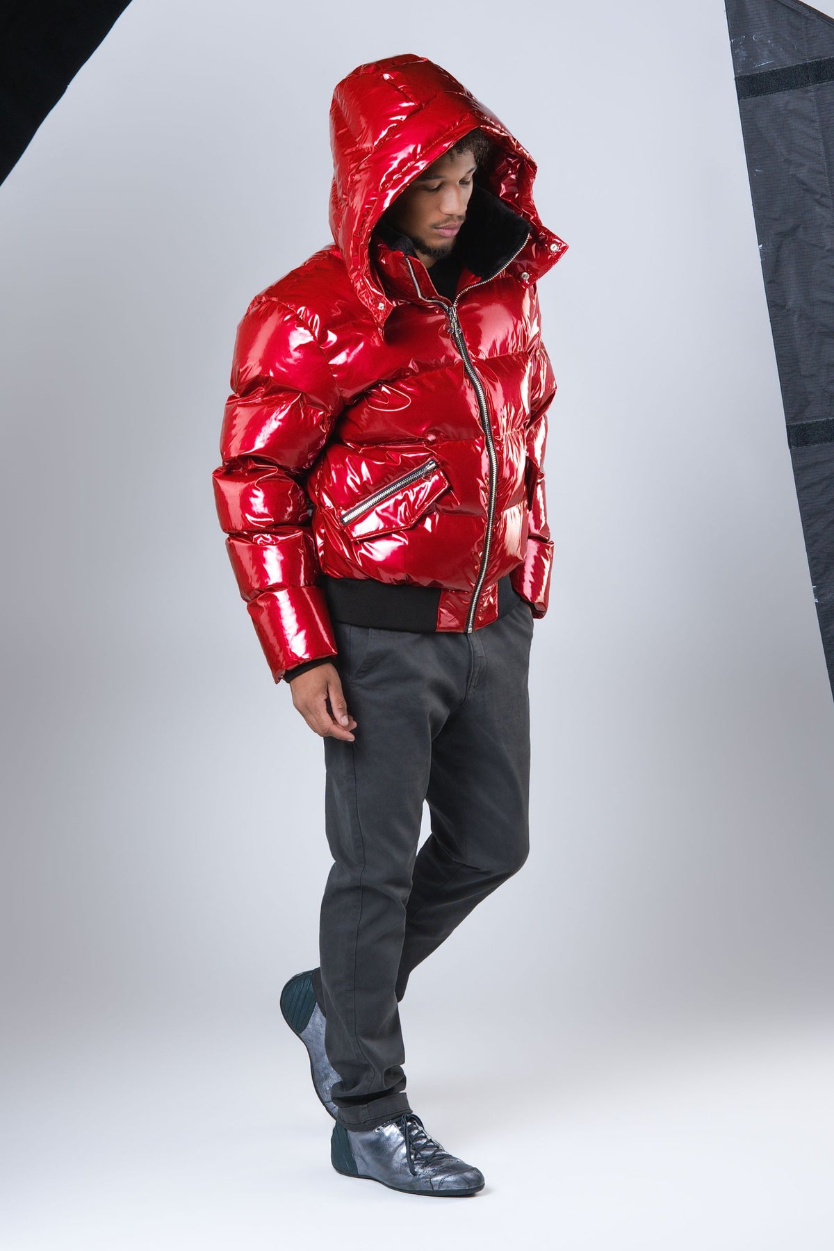 Men's Woody Bomber Jacket - Glossy Red