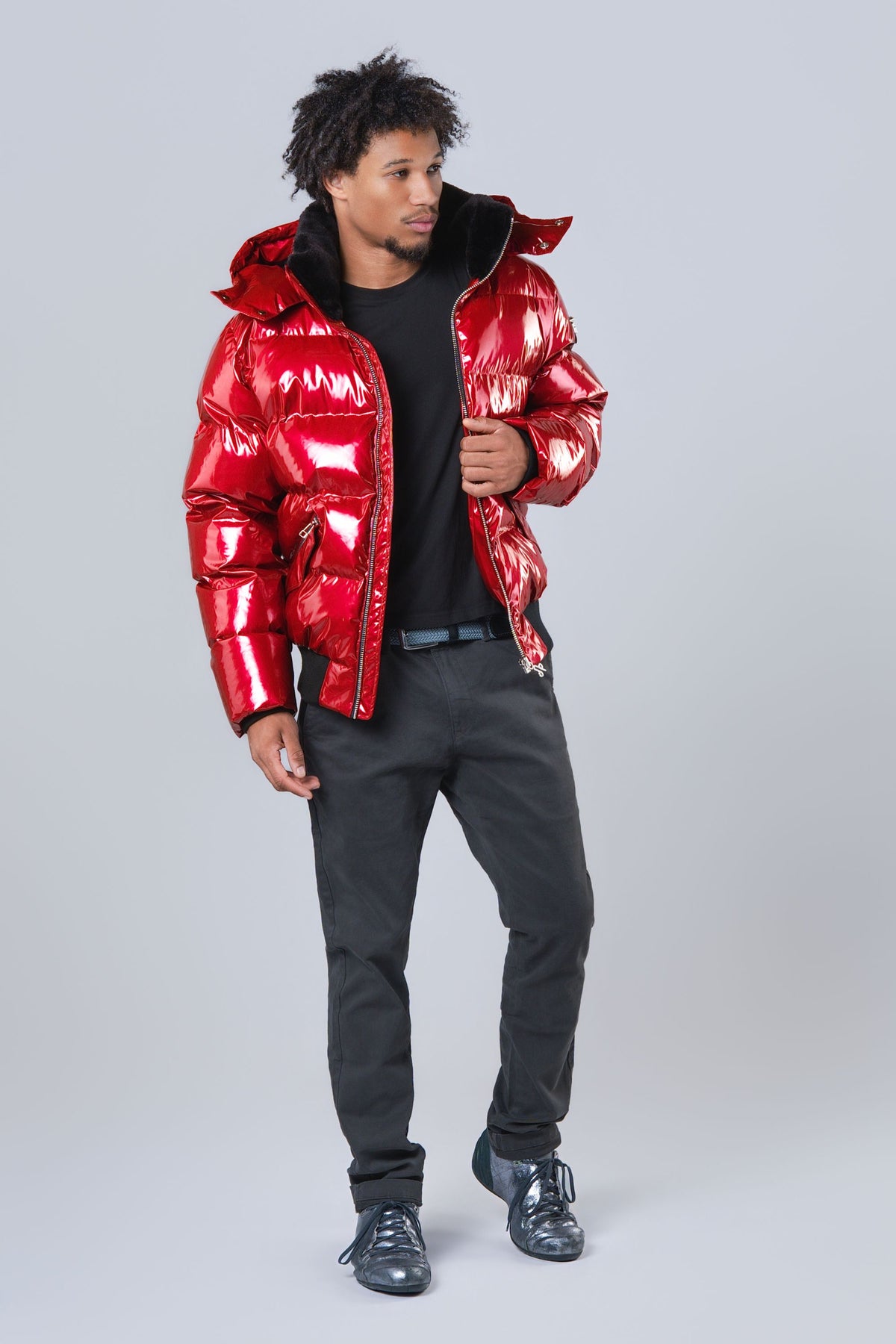 Men's Woody Bomber Jacket - Glossy Red