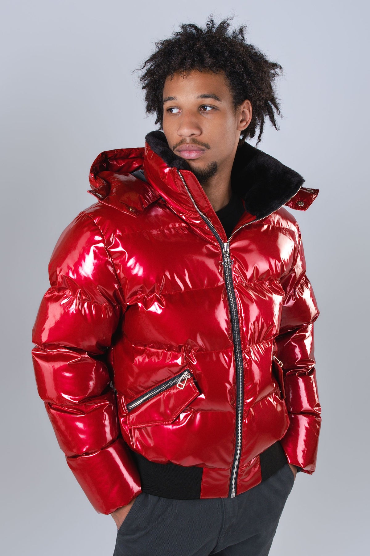 Men's Woody Bomber Jacket - Glossy Red