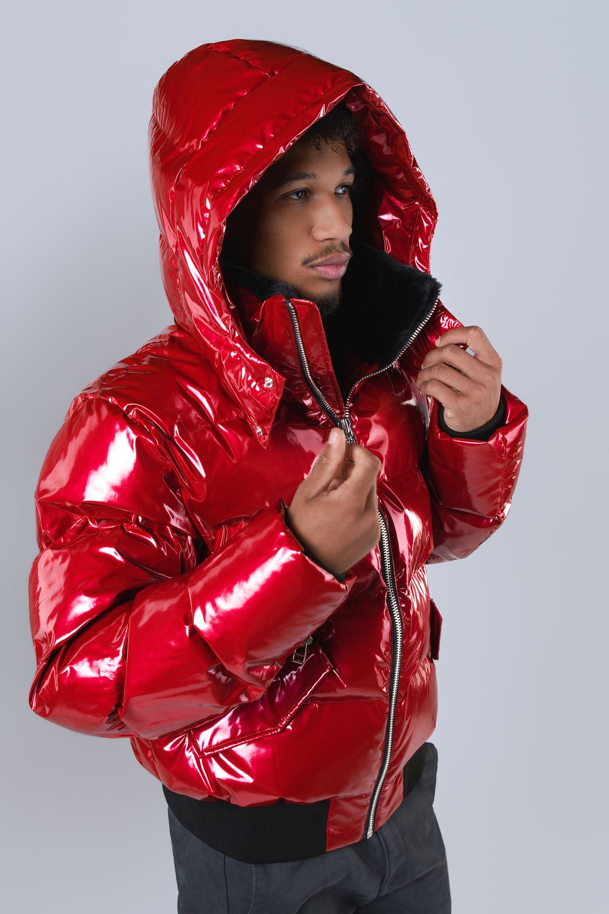 Men's Woody Bomber Jacket - Glossy Red