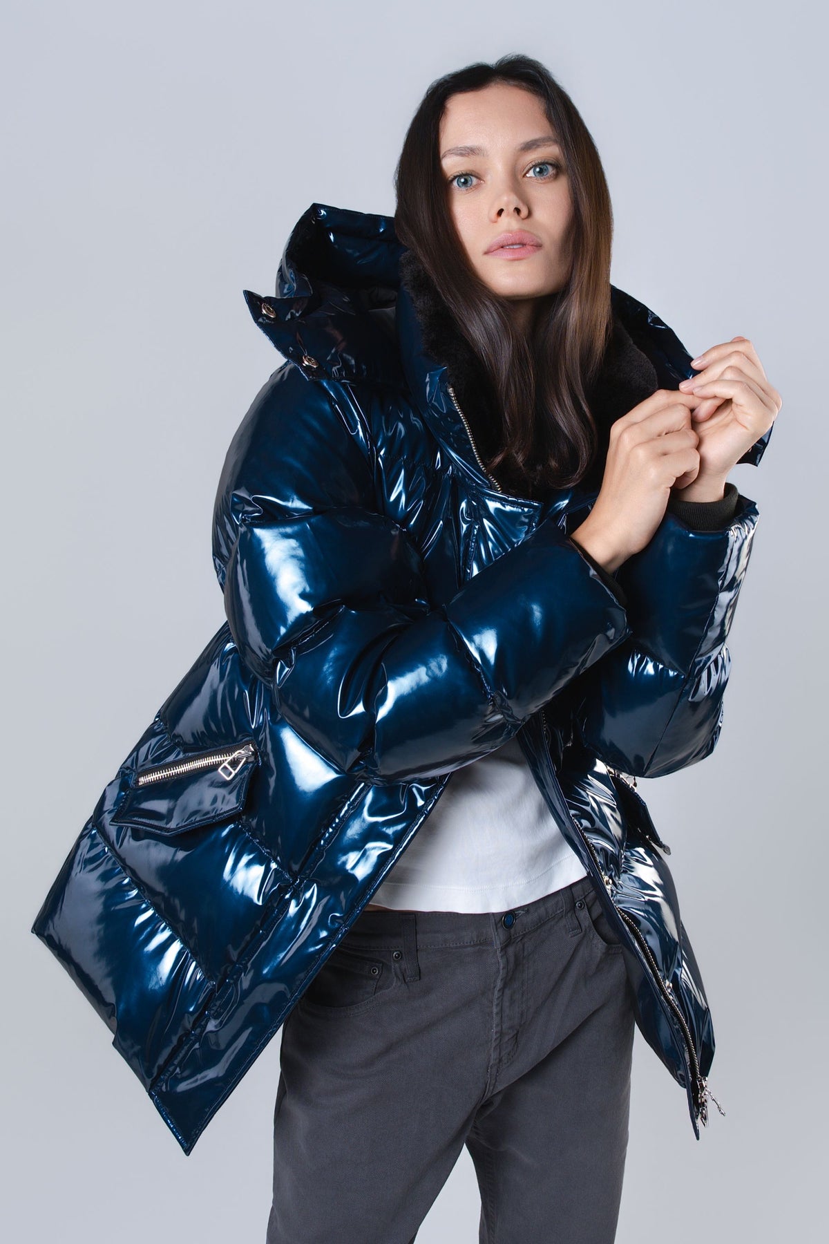 Women's Bumnester 3/4 Coat - Glossy Navy