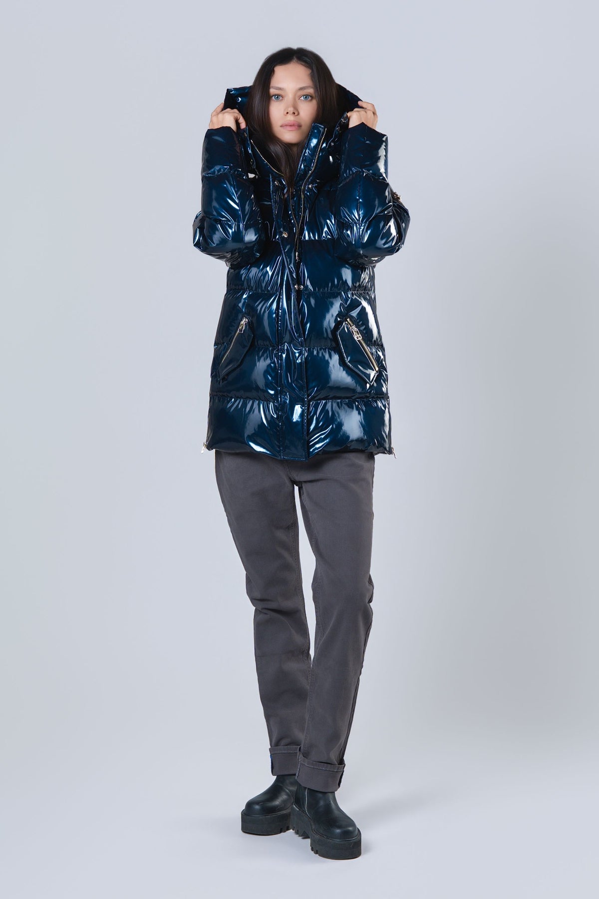Women's Bumnester 3/4 Coat - Glossy Navy
