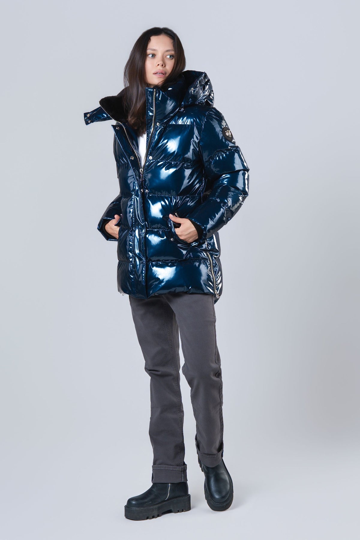 Women's Bumnester 3/4 Coat - Glossy Navy