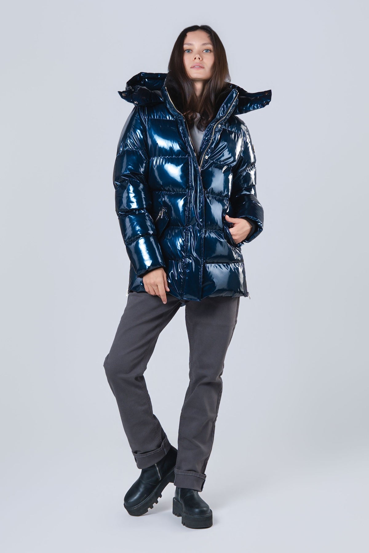 Women's Bumnester 3/4 Coat - Glossy Navy