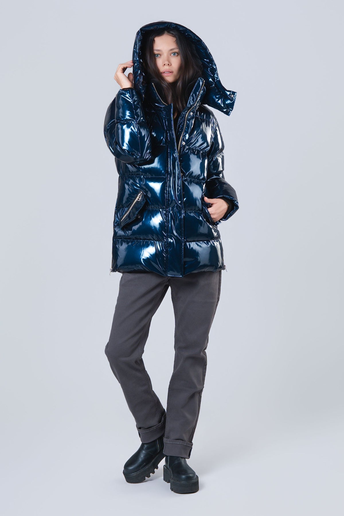 Women's Bumnester 3/4 Coat - Glossy Navy
