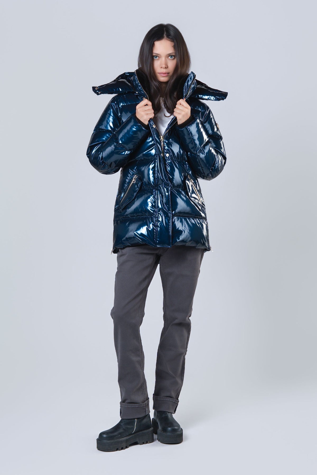 Women's Bumnester 3/4 Coat - Glossy Navy