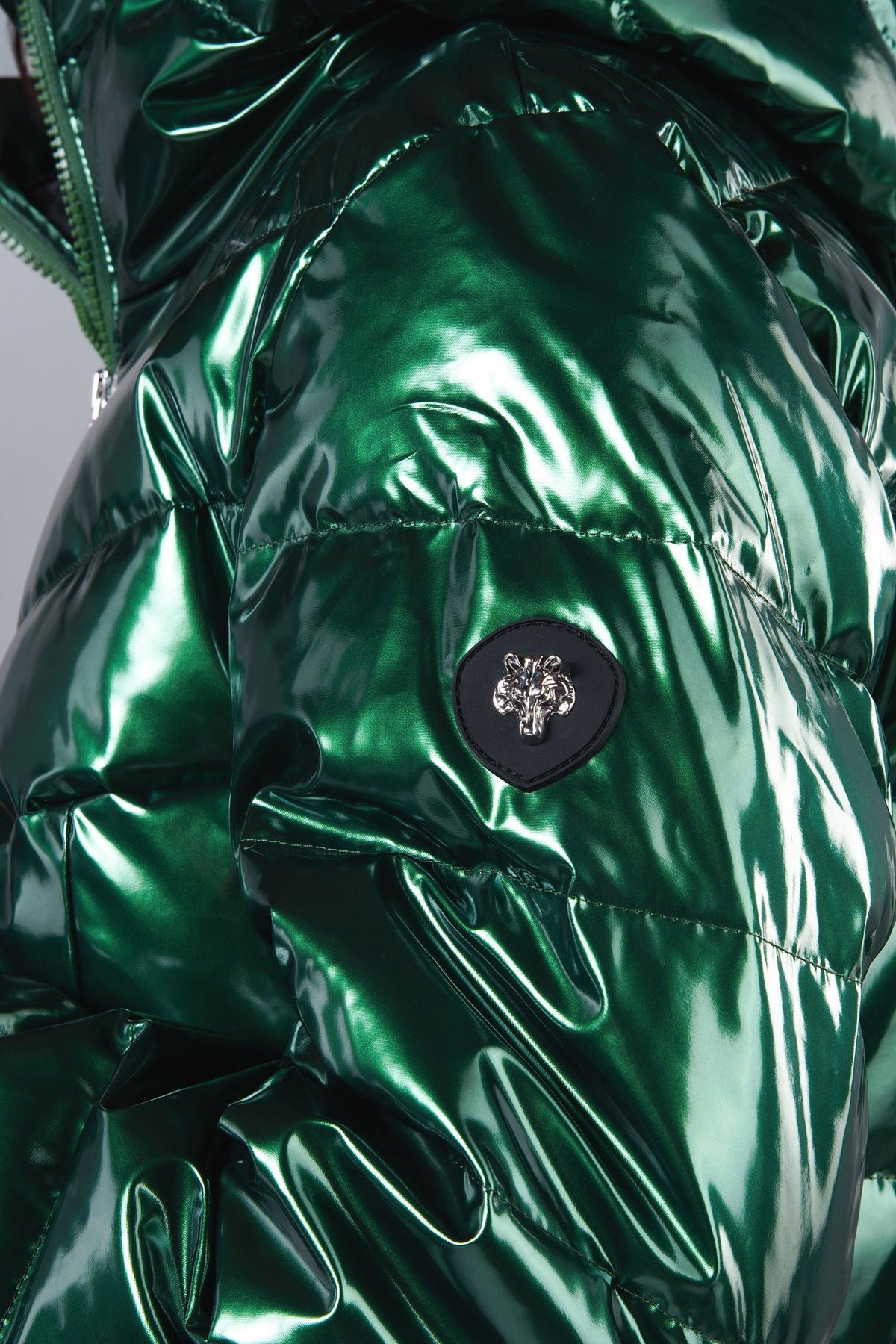 Women's Medium Weight Long Robin Coat - Glossy Green