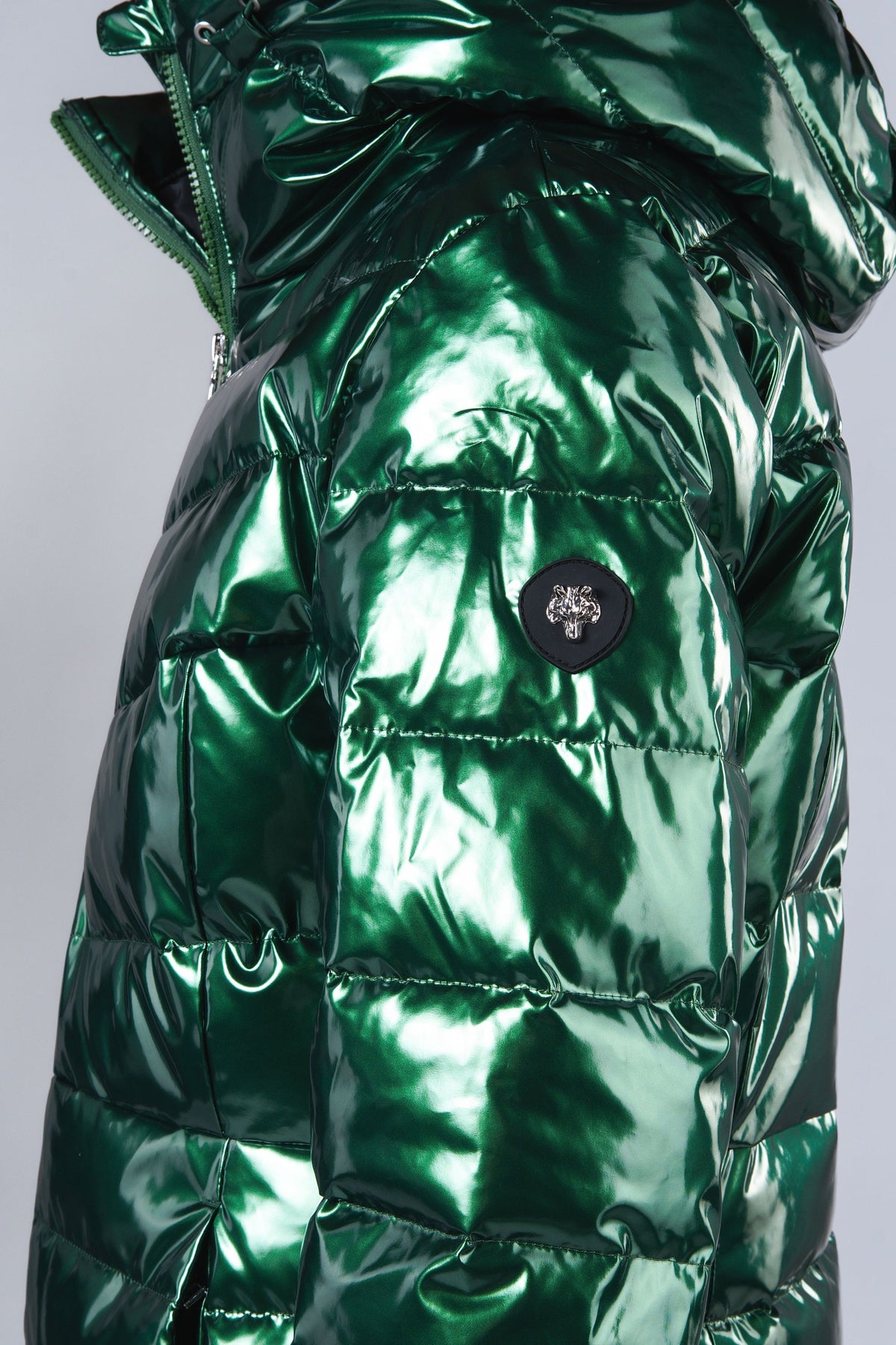 Women's Medium Weight Long Robin Coat - Glossy Green
