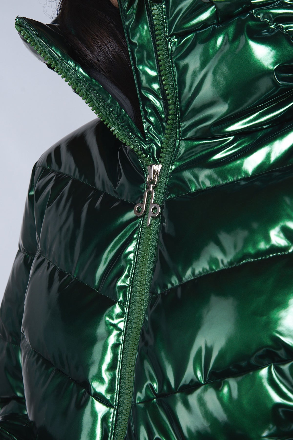 Women's Medium Weight Long Robin Coat - Glossy Green