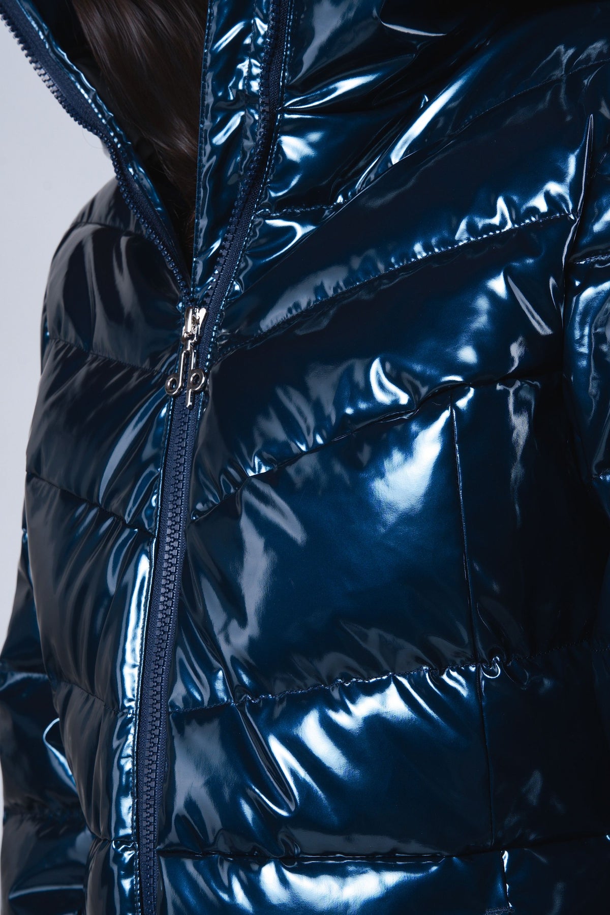 Women's Medium Weight Long Robin Coat - Glossy Navy