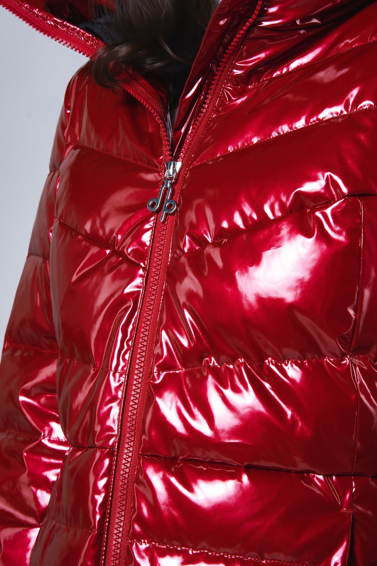 Women's Medium Weight Long Robin Coat - Glossy Red