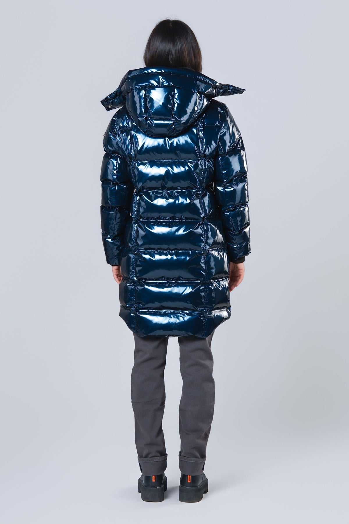 Women's Penguin Long Coat - Glossy Navy