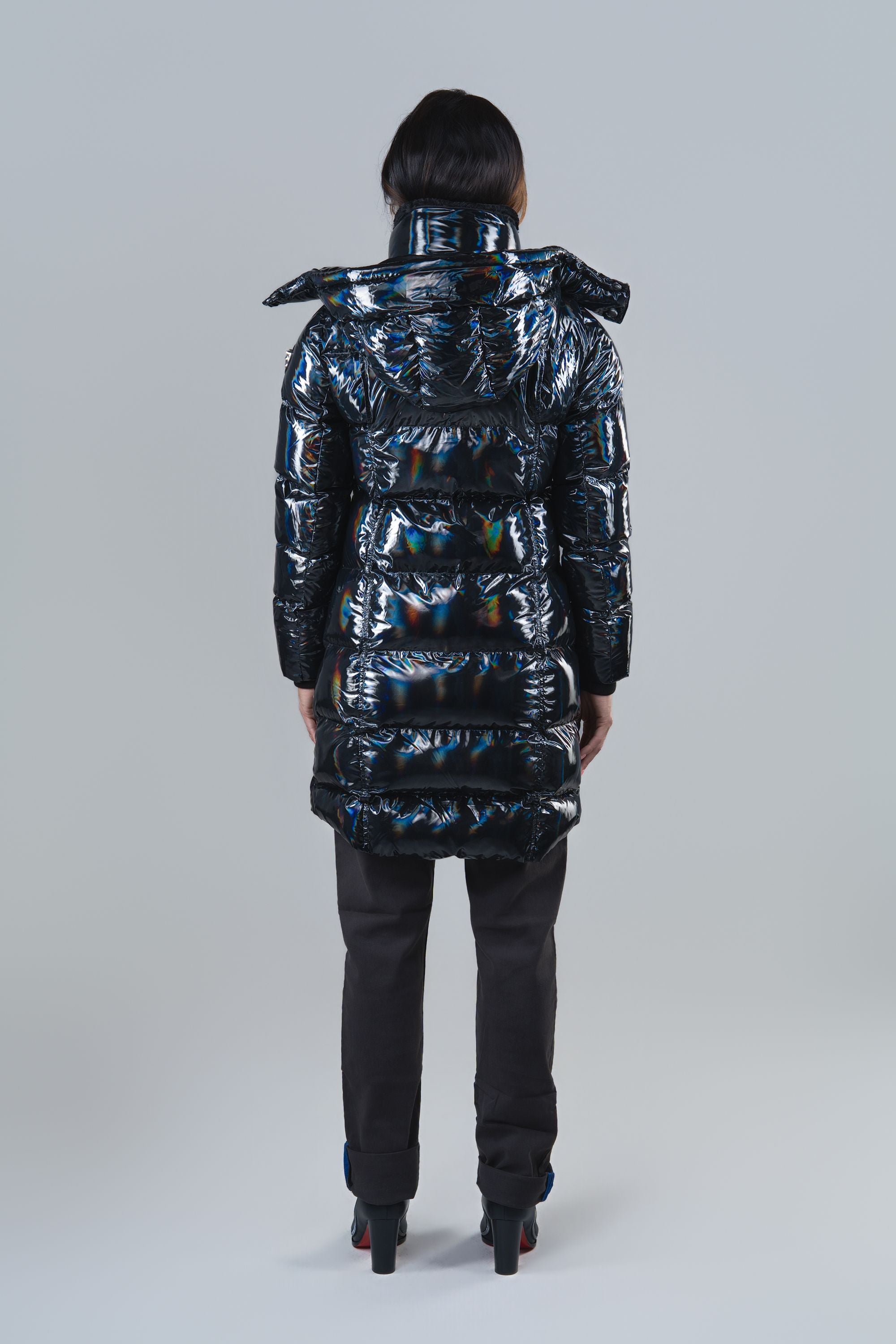 Women's Penguin Long Coat - Oily Black