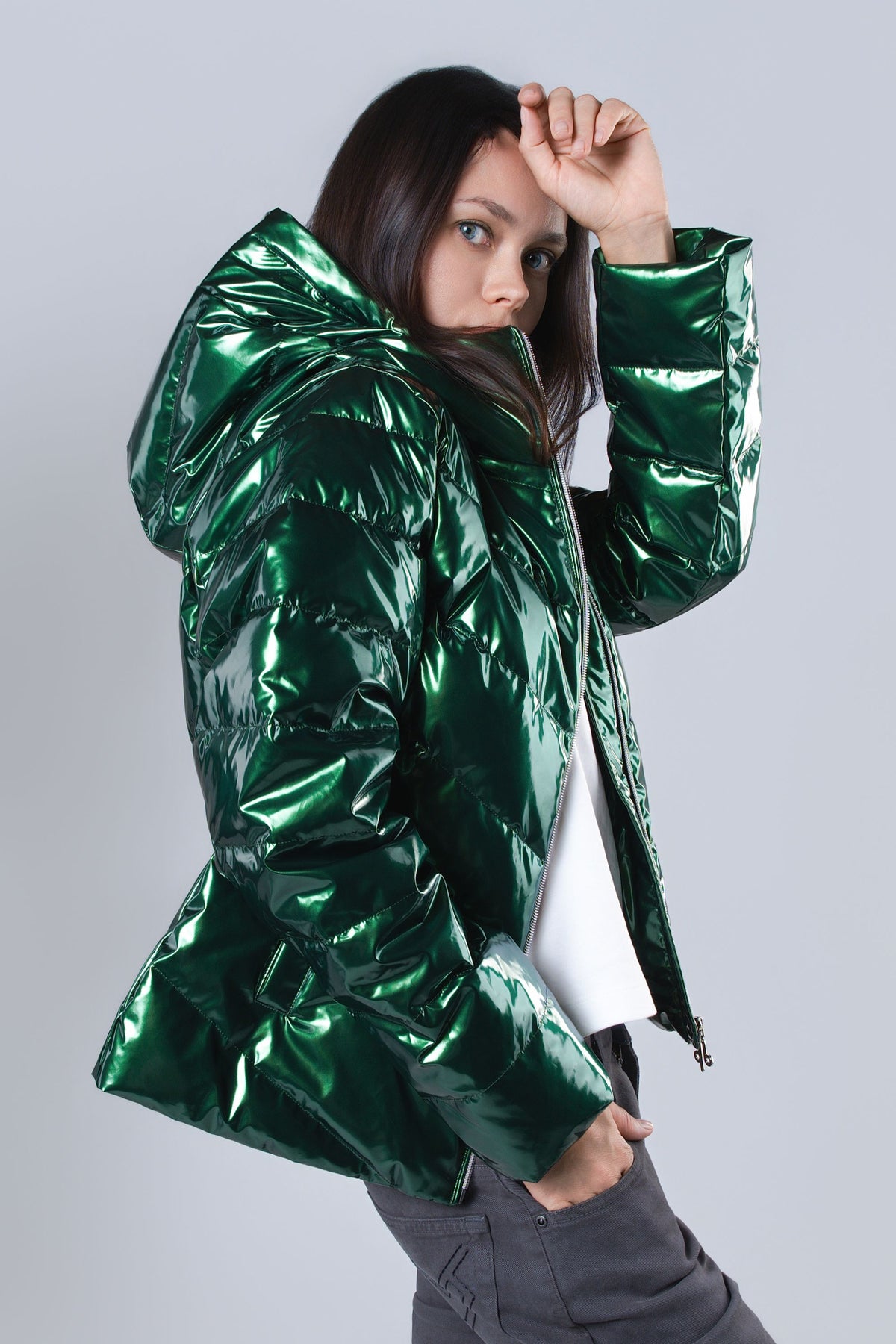 Women's Medium Weight Robin Coat - Glossy Green