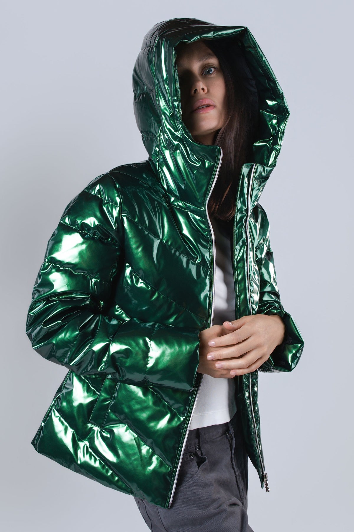 Women's Medium Weight Robin Coat - Glossy Green
