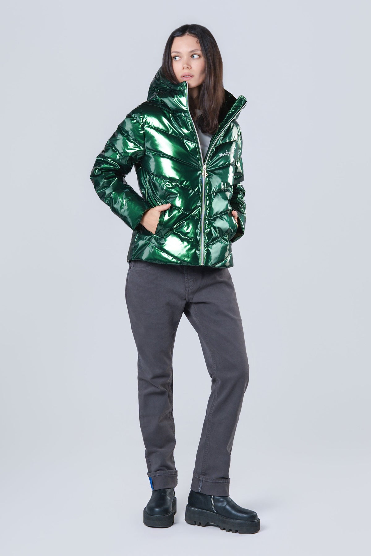 Women's Medium Weight Robin Coat - Glossy Green