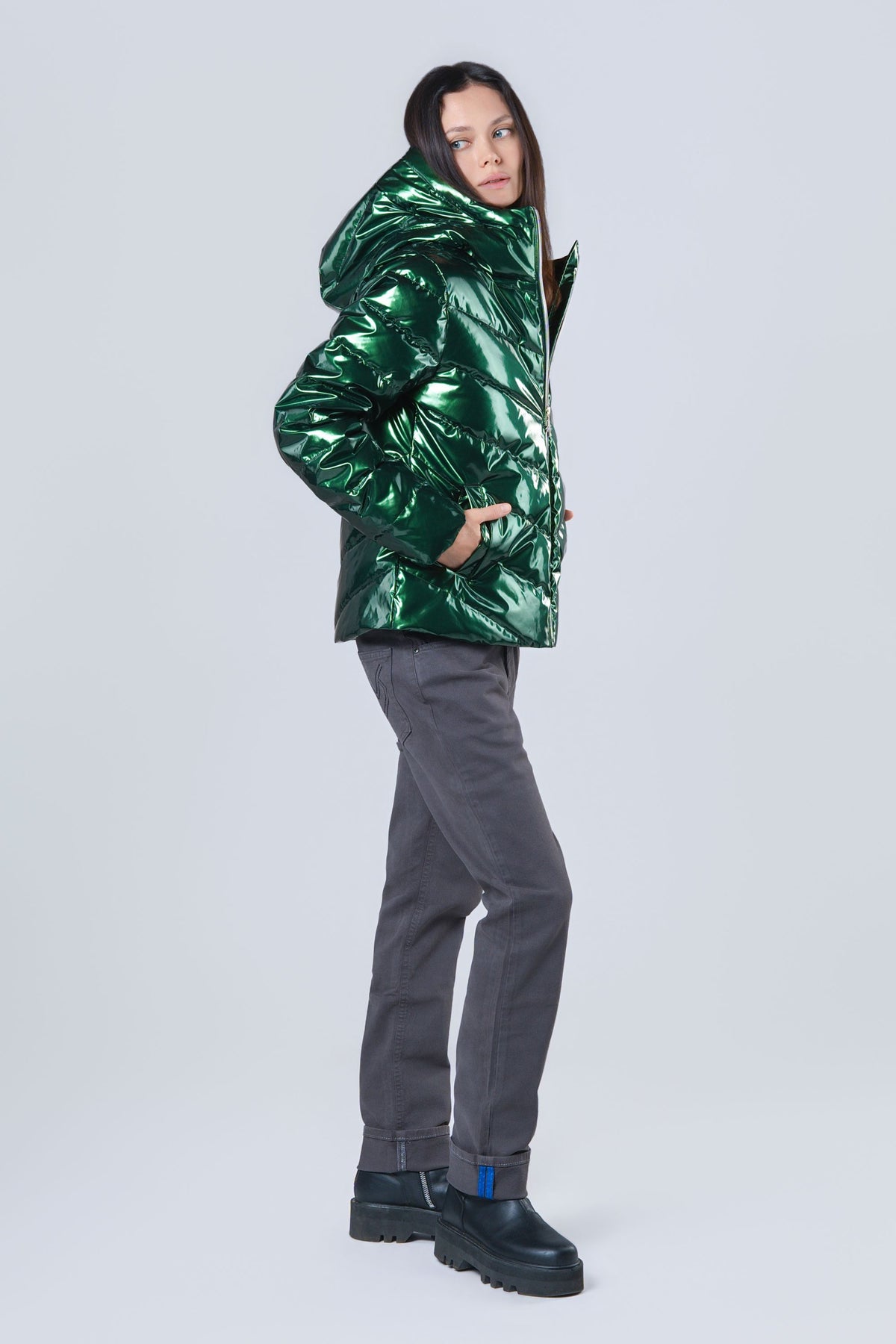 Women's Medium Weight Robin Coat - Glossy Green