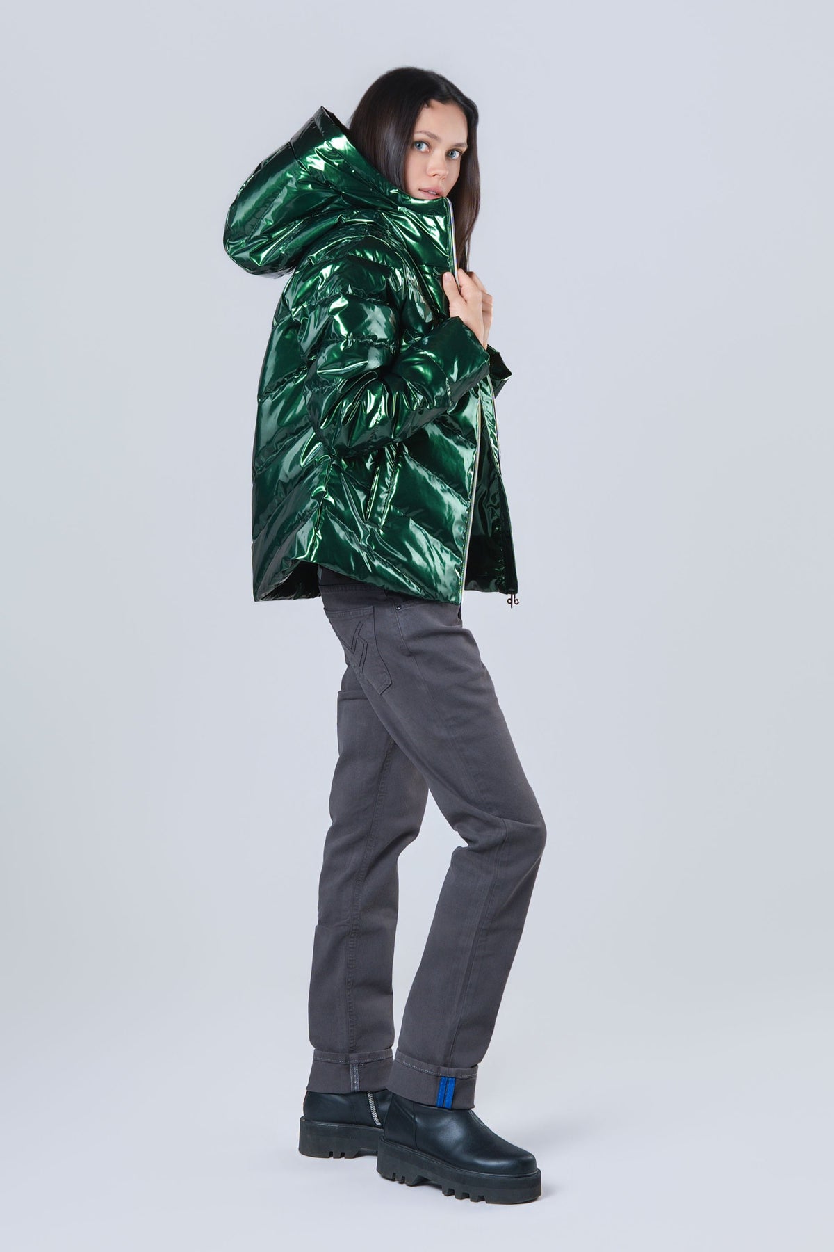 Women's Medium Weight Robin Coat - Glossy Green