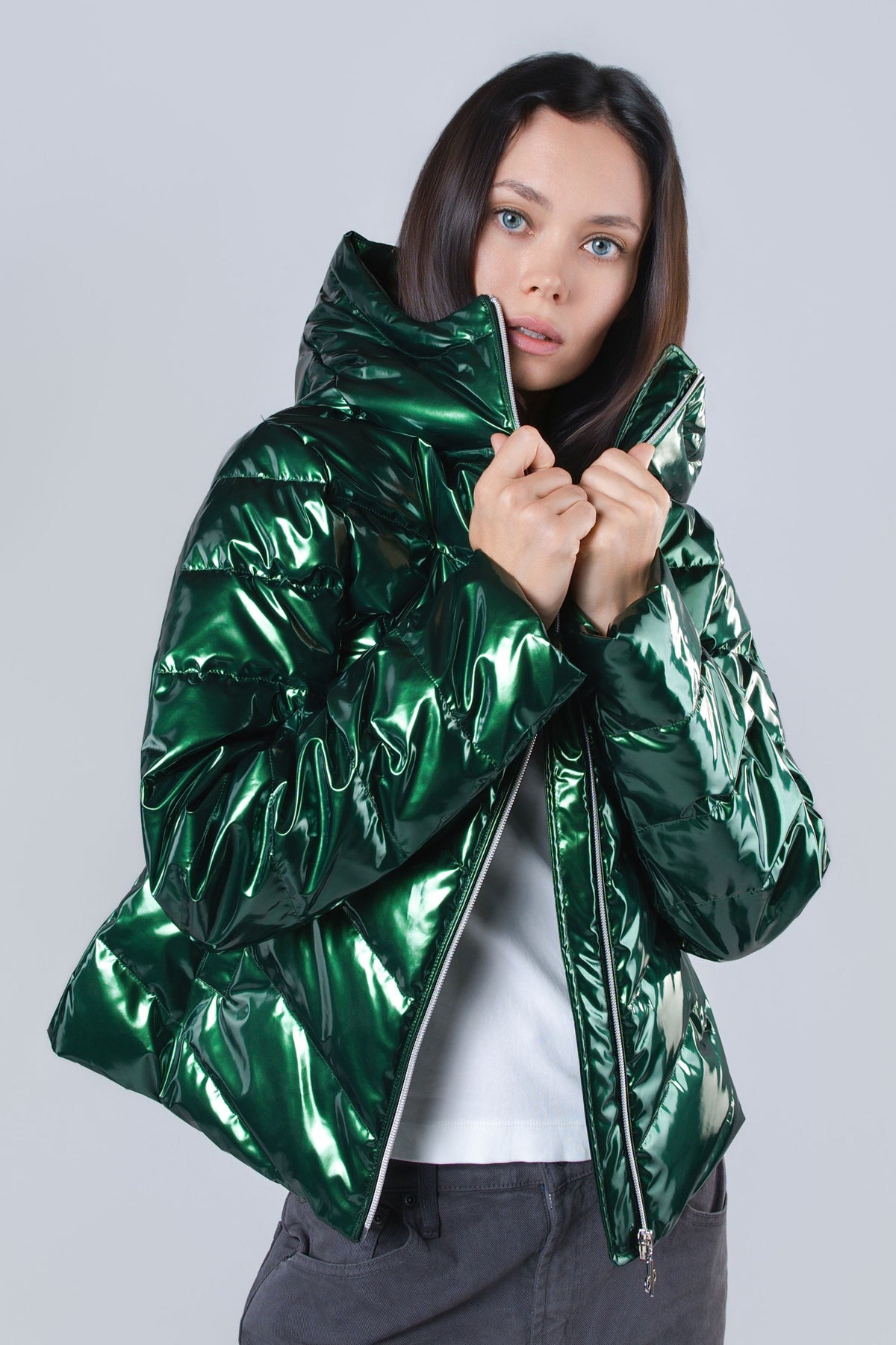 Women's Medium Weight Robin Coat - Glossy Green