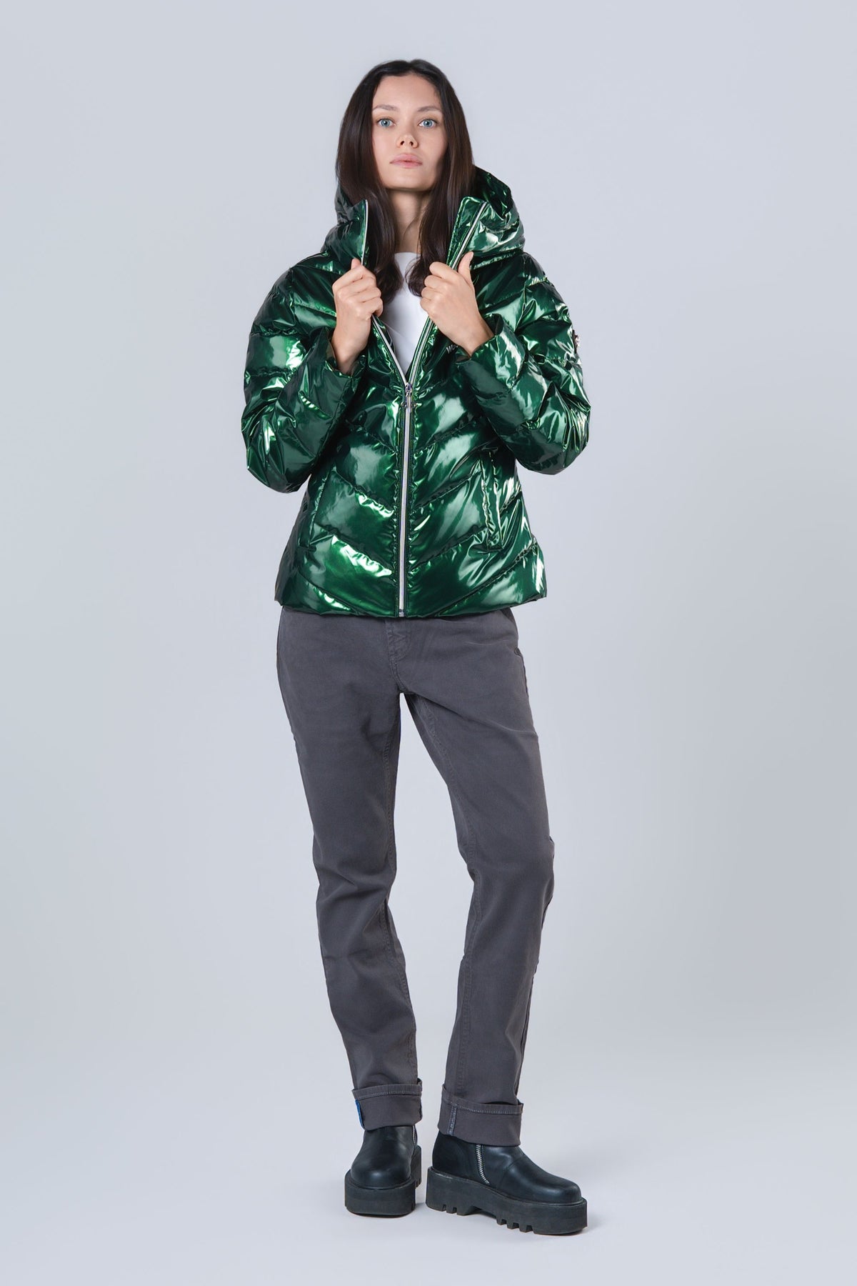 Women's Medium Weight Robin Coat - Glossy Green