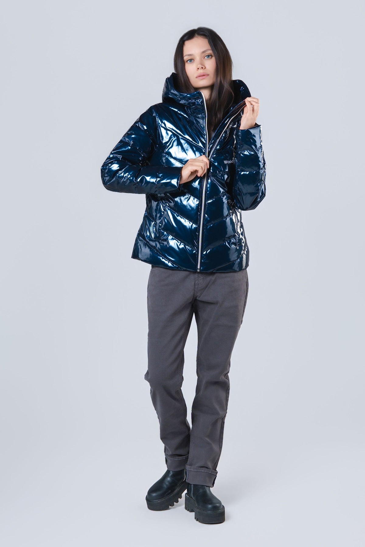 Women's Medium Weight Robin Coat - Glossy Navy