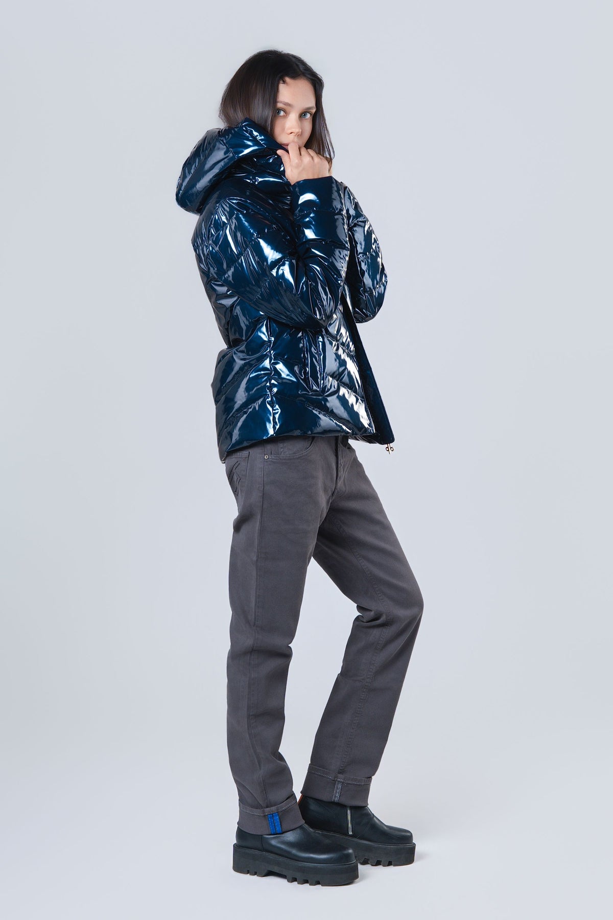 Women's Medium Weight Robin Coat - Glossy Navy