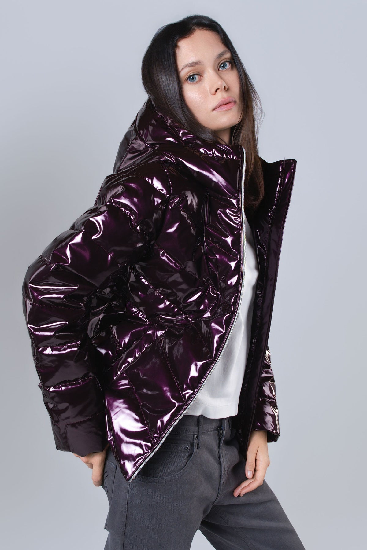 Women's Medium Weight Robin Coat - Glossy Purple
