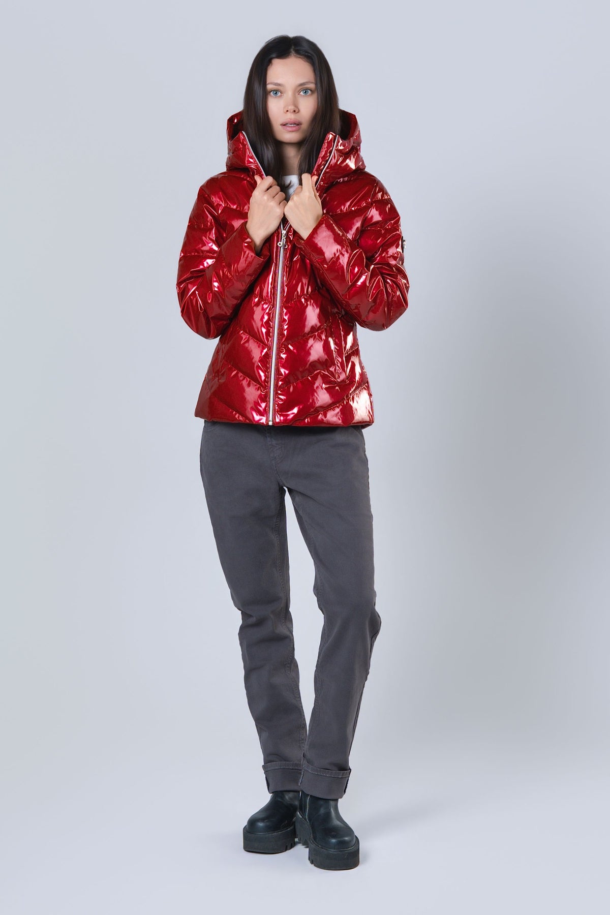 Women's Medium Weight Robin Coat - Glossy Red