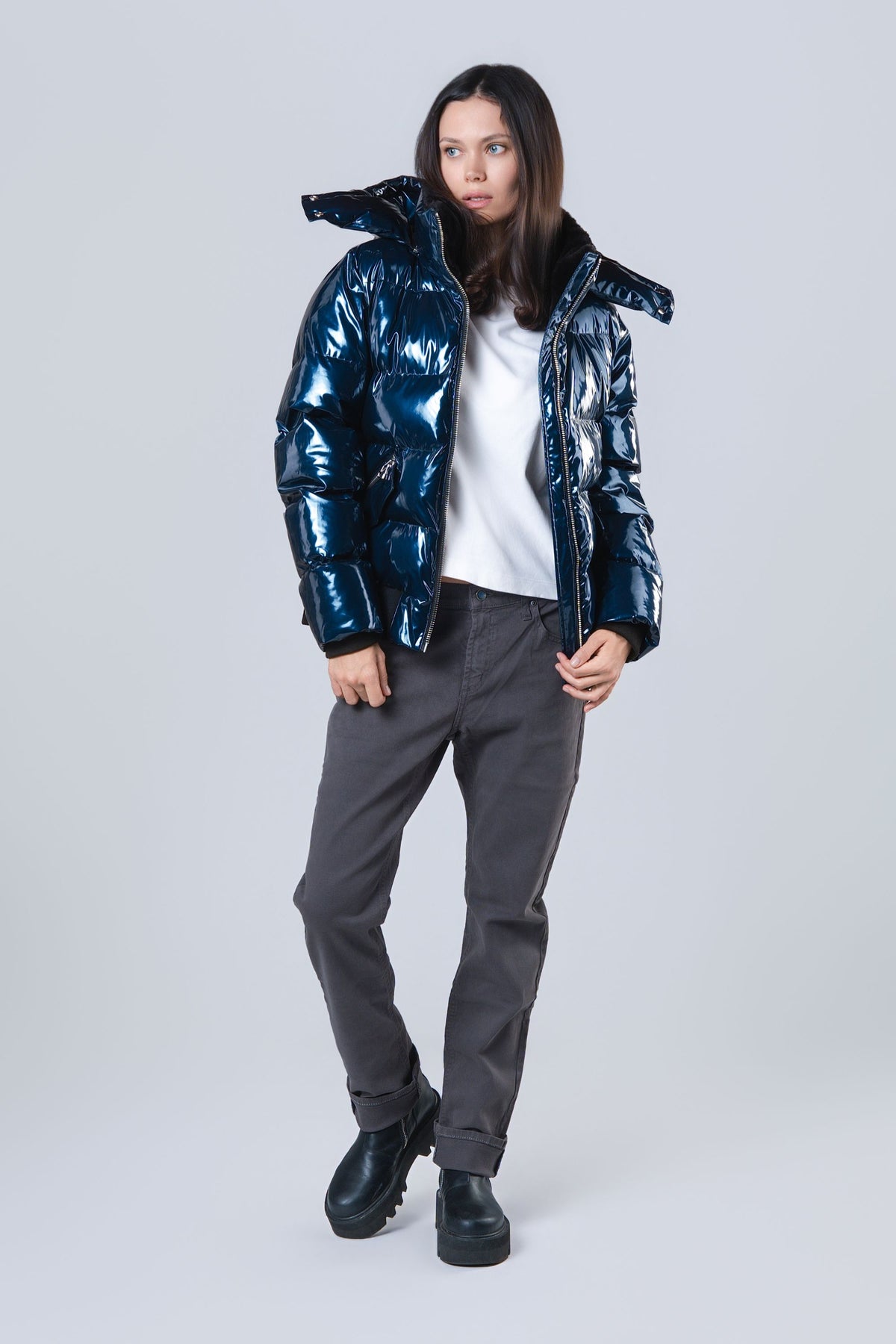 Women's Woody Bomber Jacket - Glossy Navy