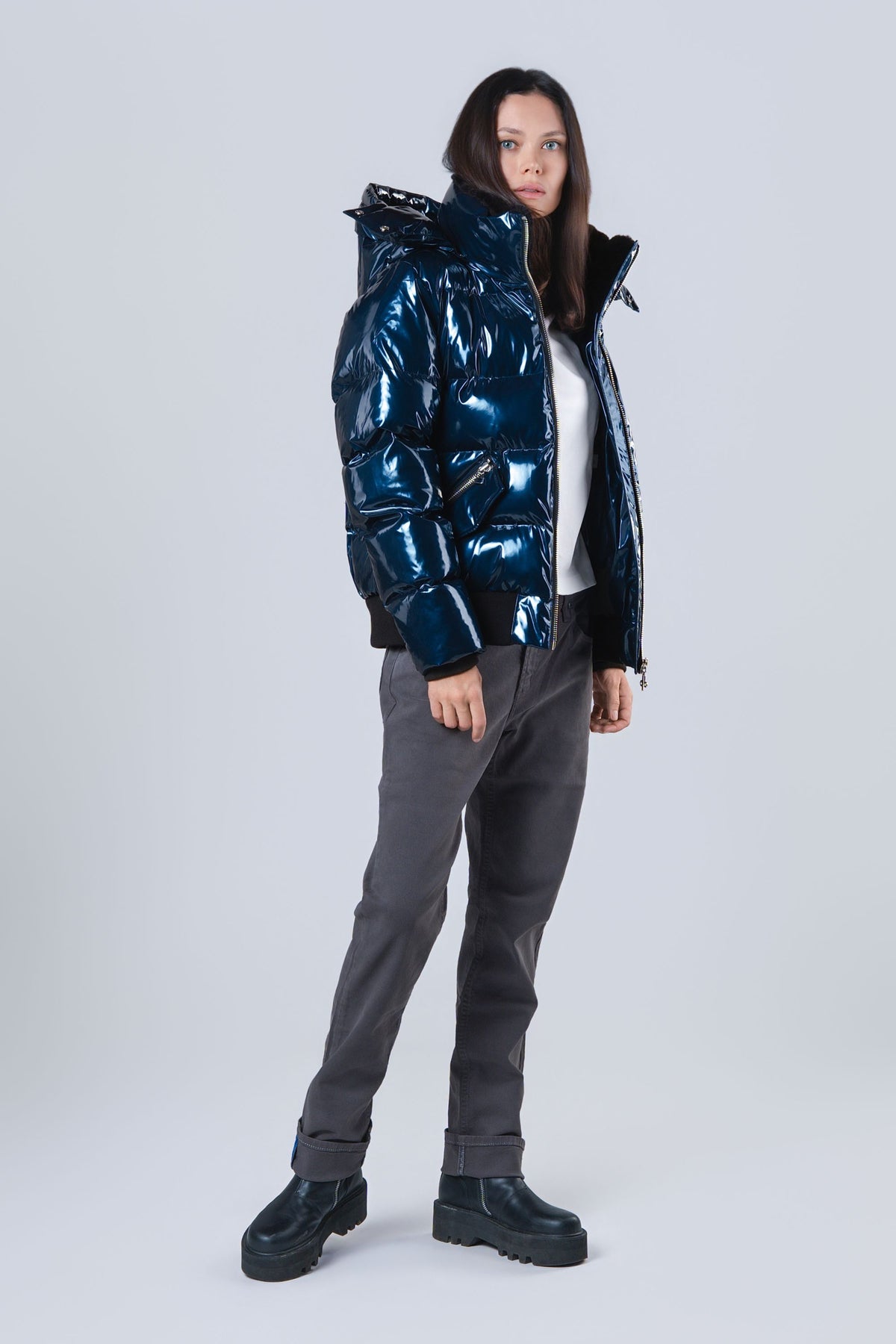 Women's Woody Bomber Jacket - Glossy Navy