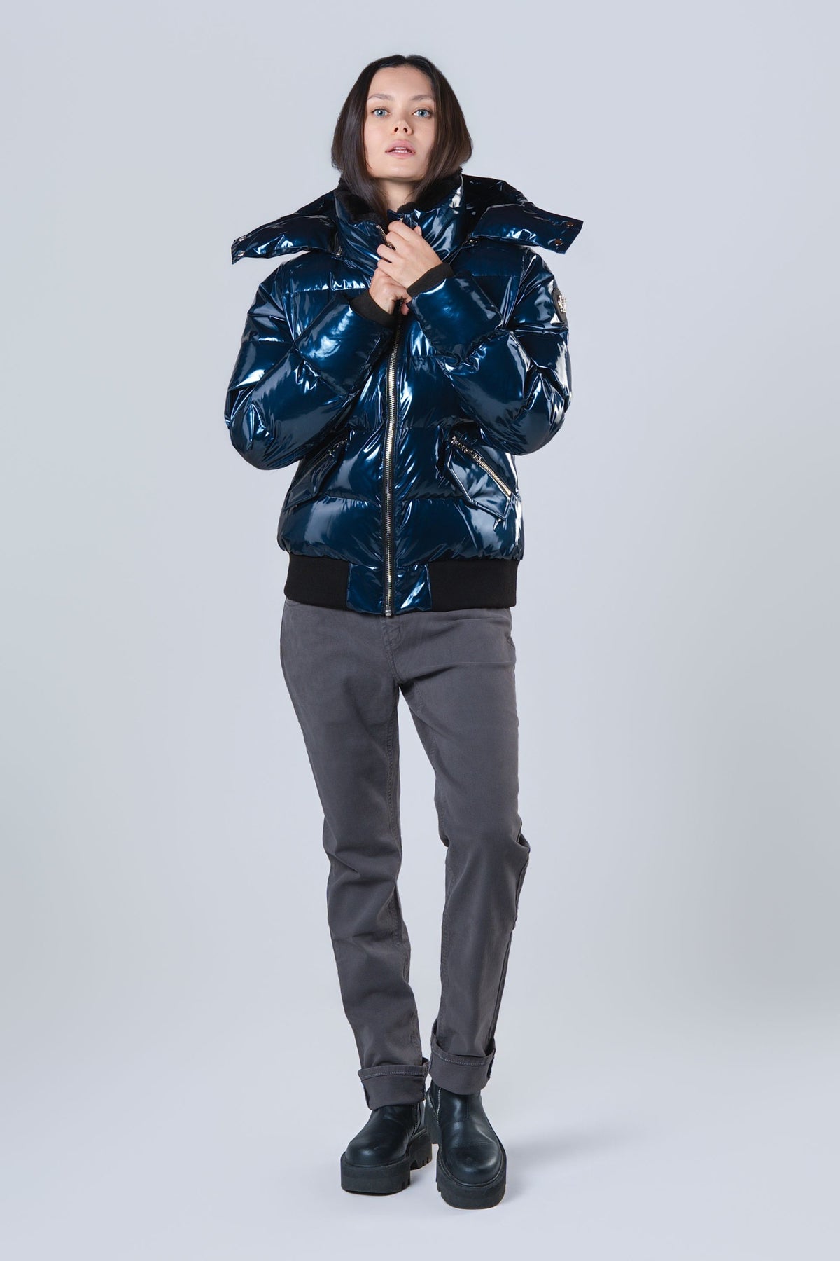 Women's Woody Bomber Jacket - Glossy Navy