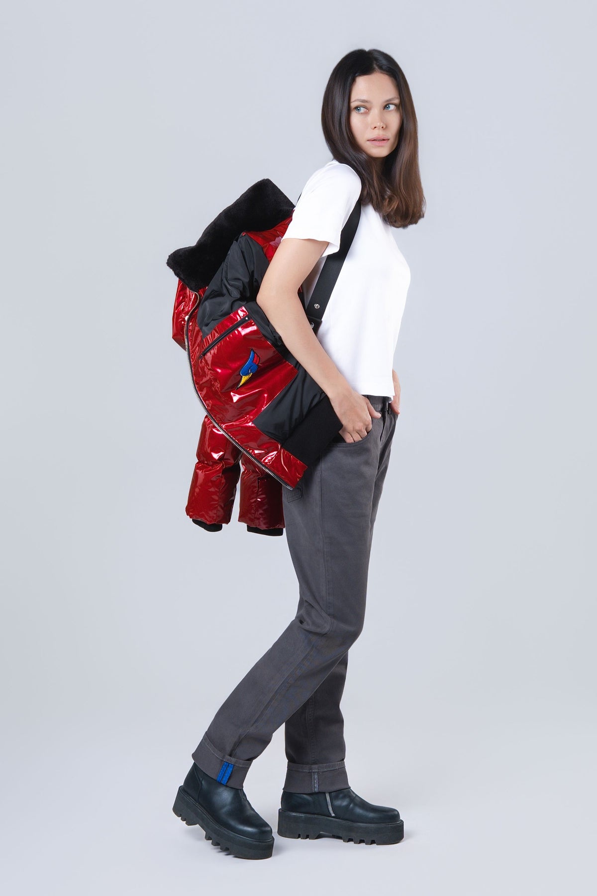 Women's Woody Bomber Jacket - Glossy Red