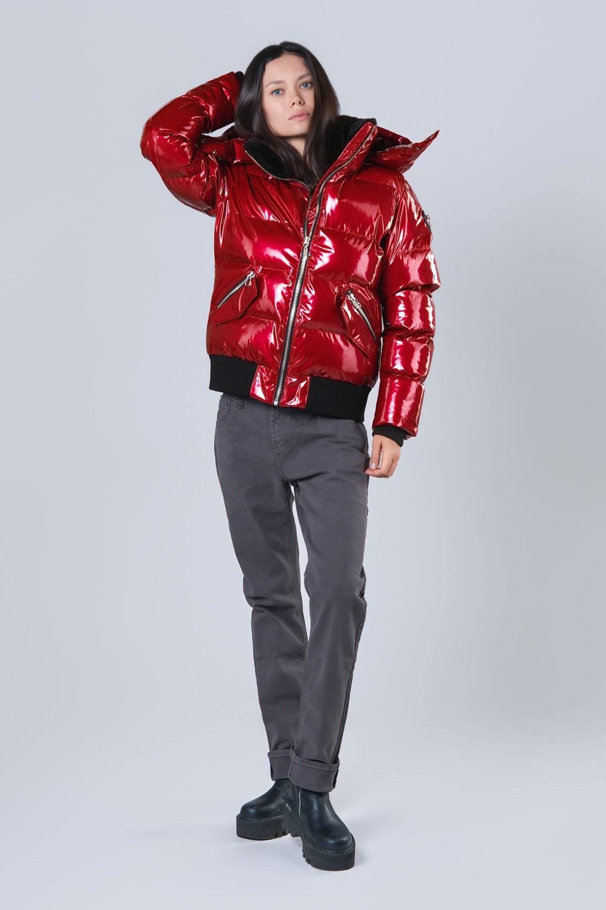 Women's Woody Bomber Jacket - Glossy Red