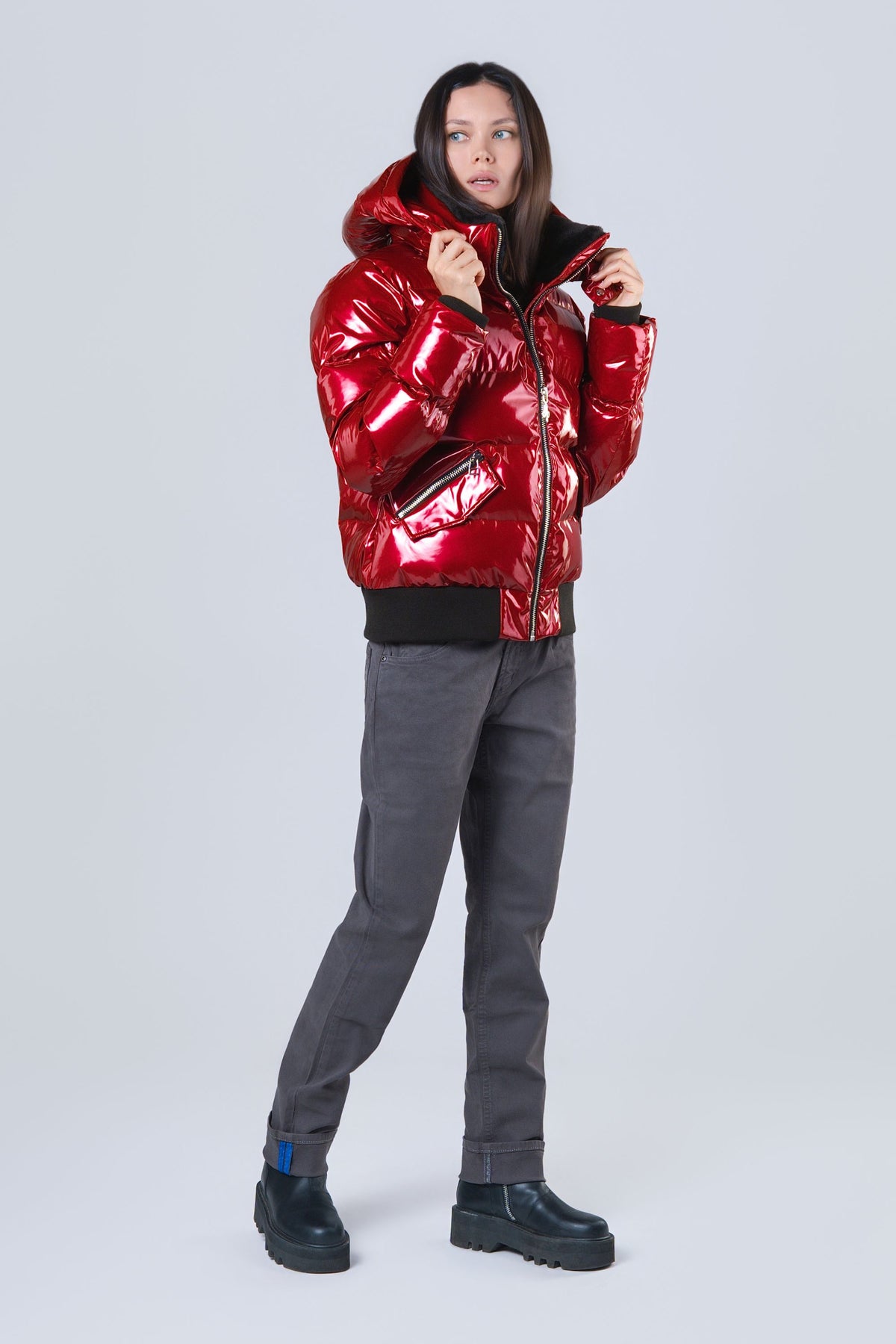 Women's Woody Bomber Jacket - Glossy Red