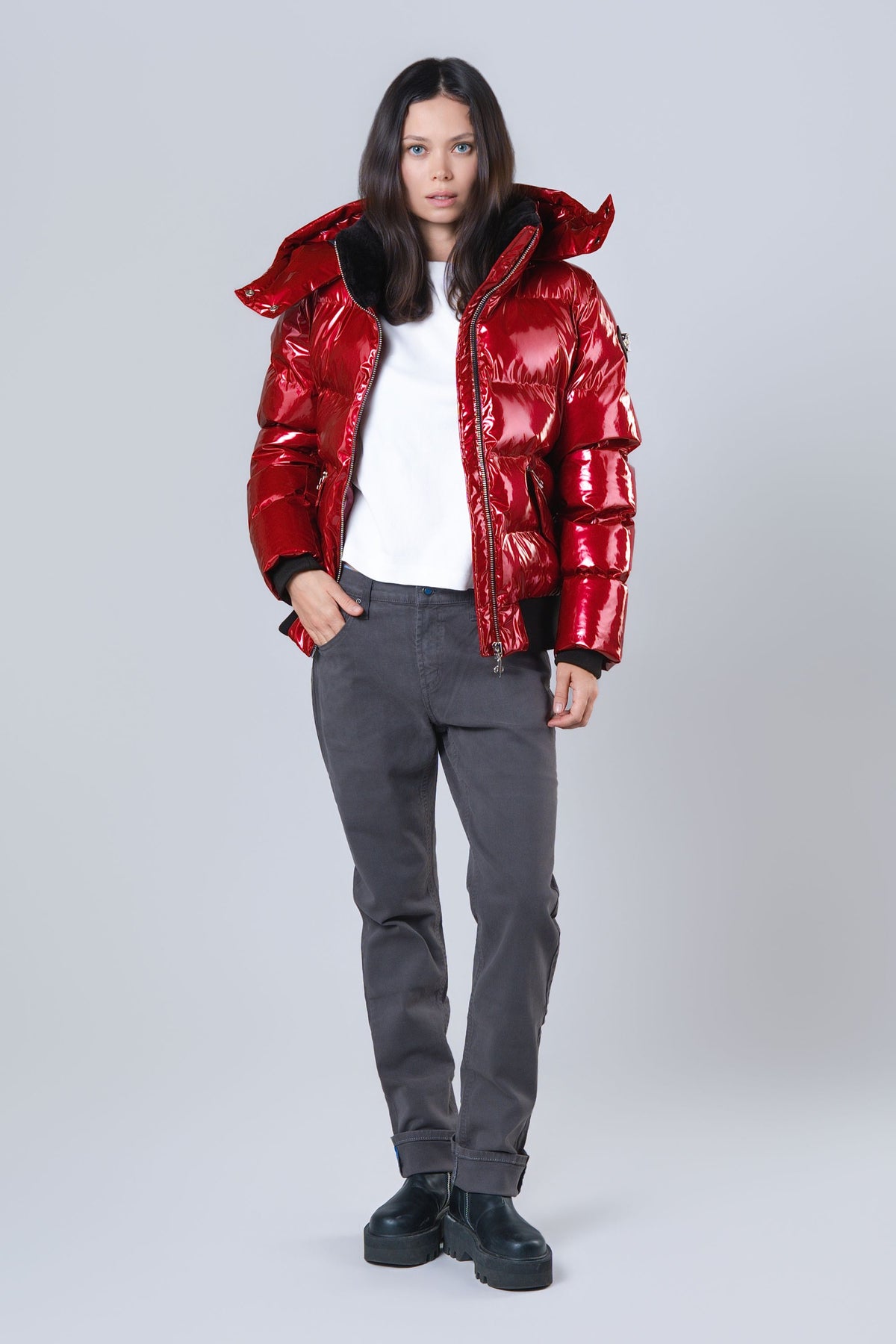 Women's Woody Bomber Jacket - Glossy Red