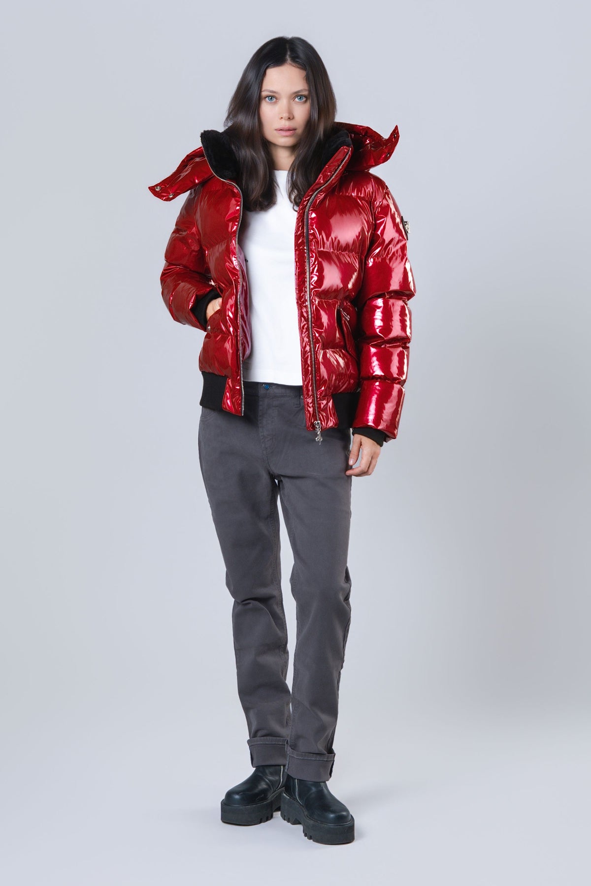 Women's Woody Bomber Jacket - Glossy Red