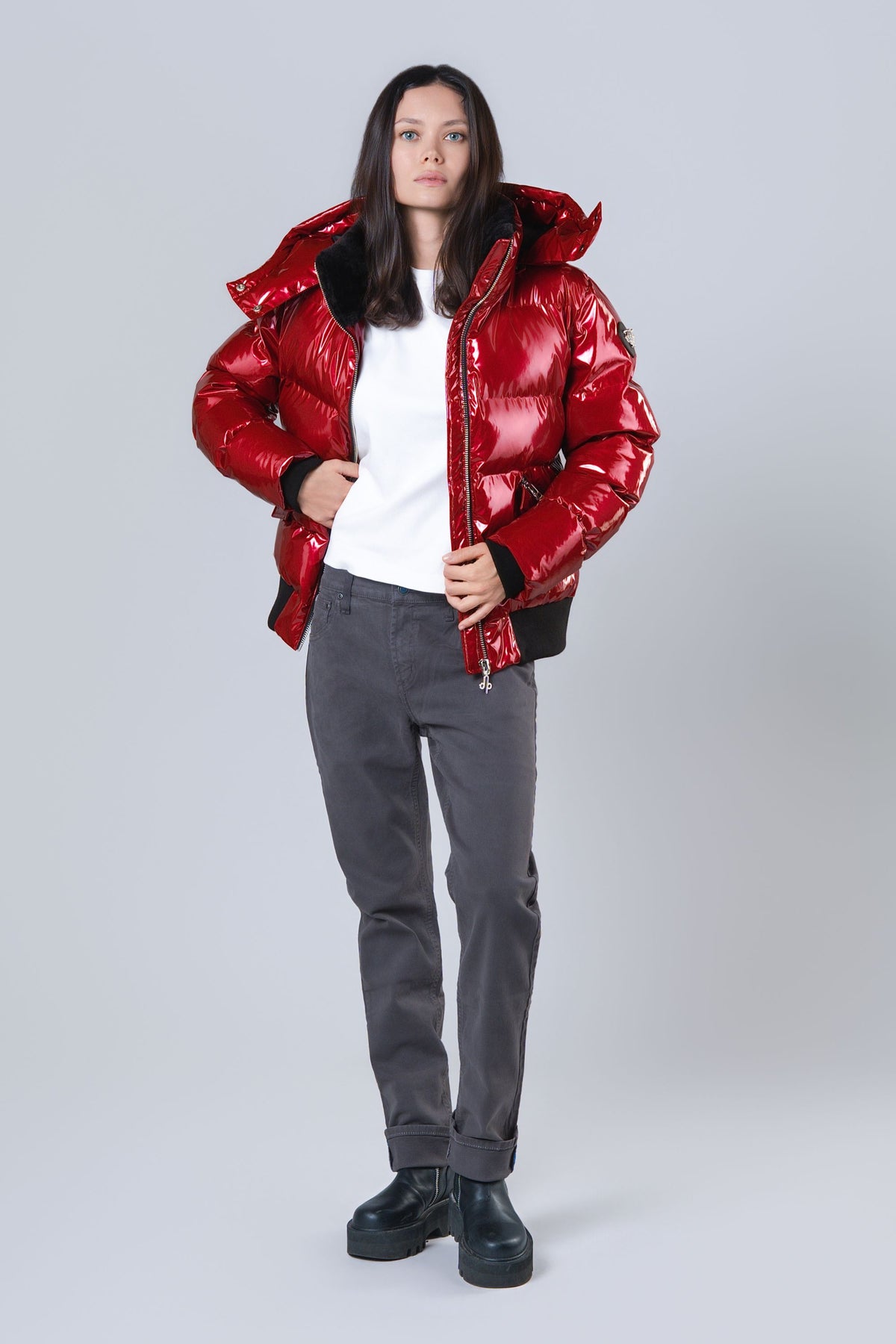 Women's Woody Bomber Jacket - Glossy Red