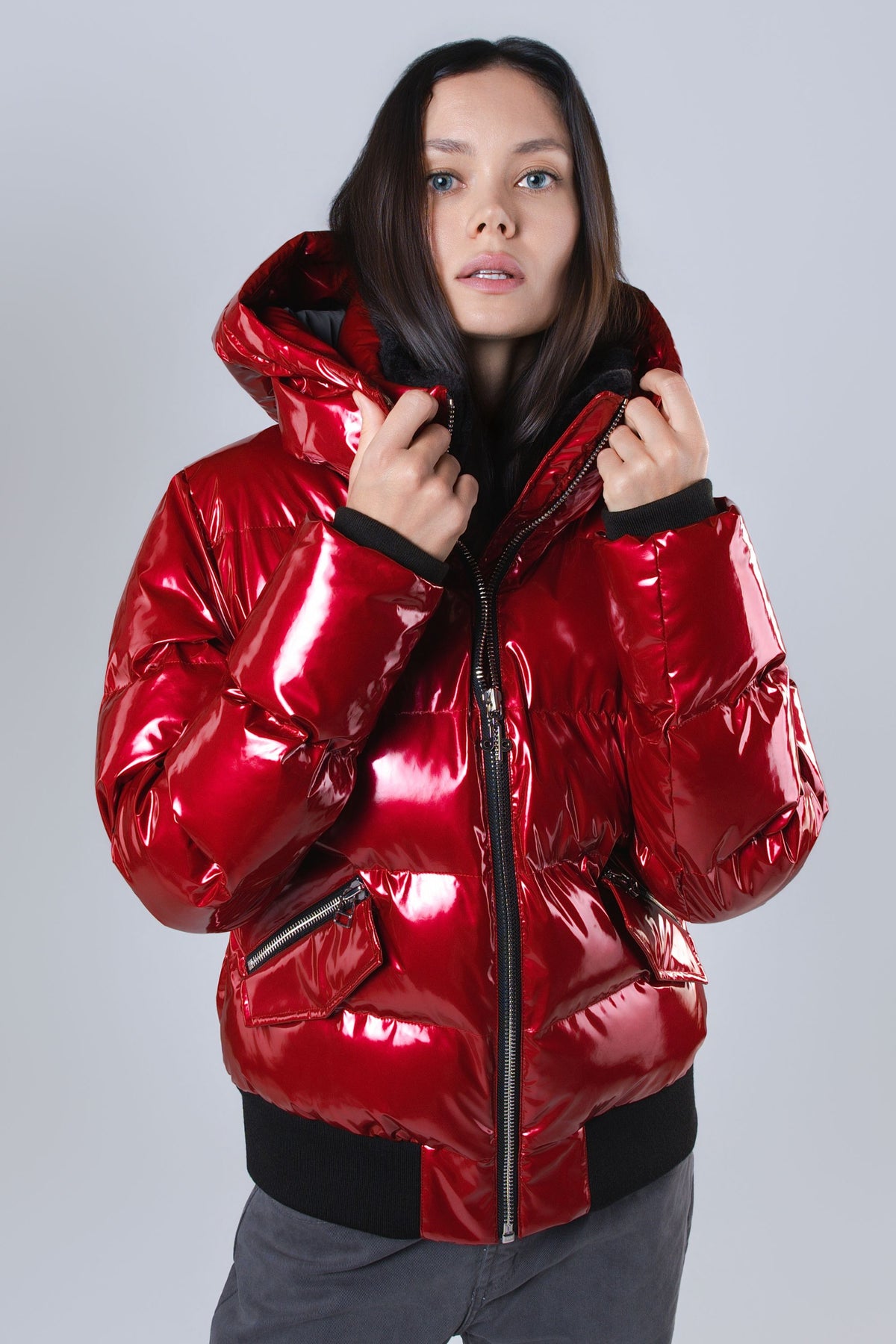 Women's Woody Bomber Jacket - Glossy Red